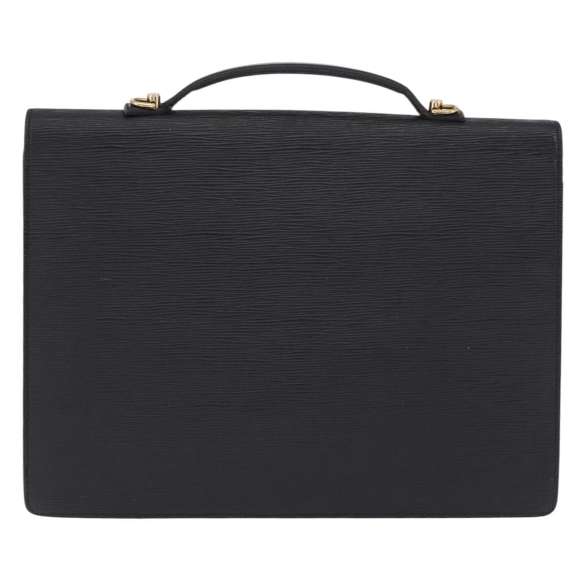 LOUIS VUITTON Epi Porte Documents Bandouliere Briefcase Black M54462 Auth ka5630