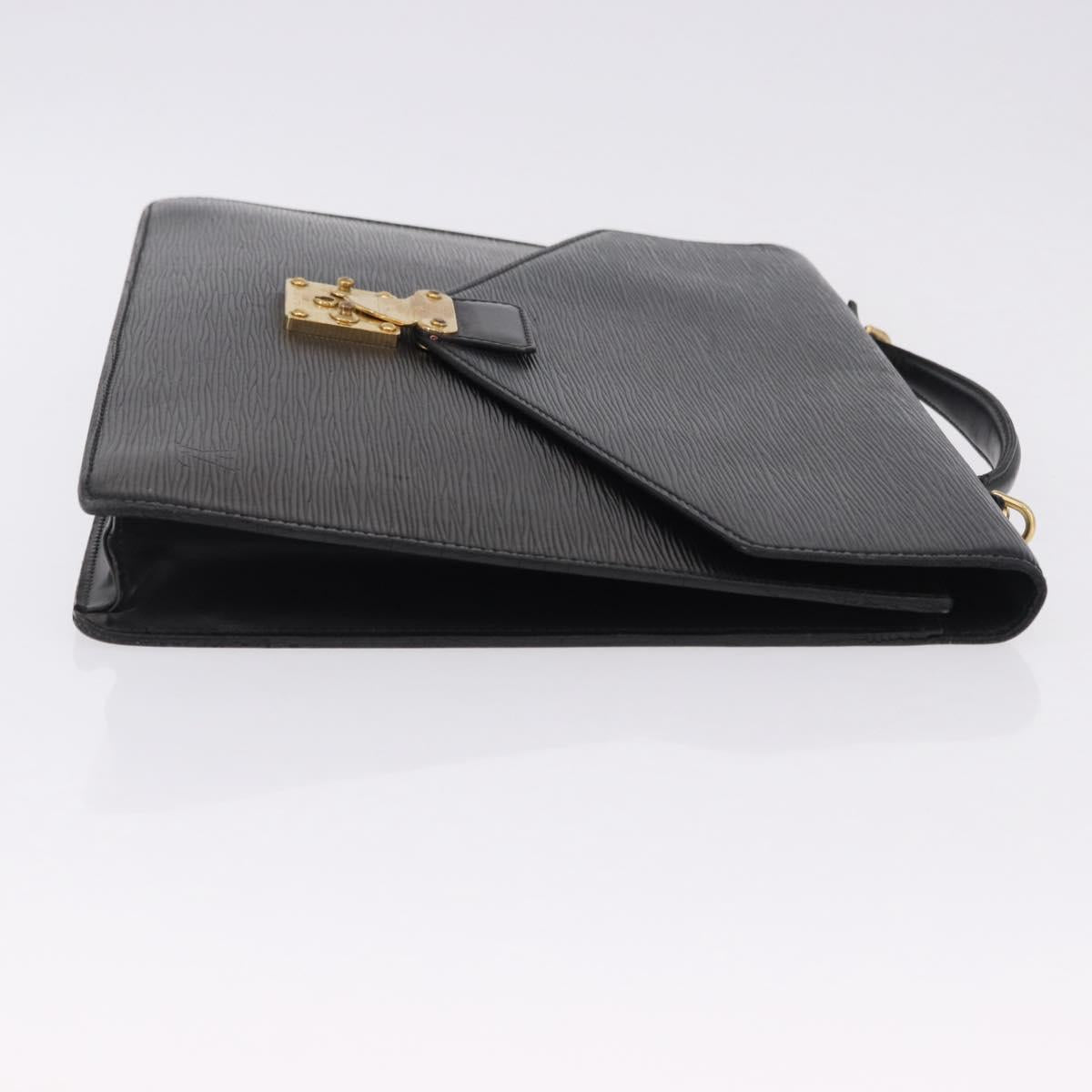 LOUIS VUITTON Epi Porte Documents Bandouliere Briefcase Black M54462 Auth ka5630