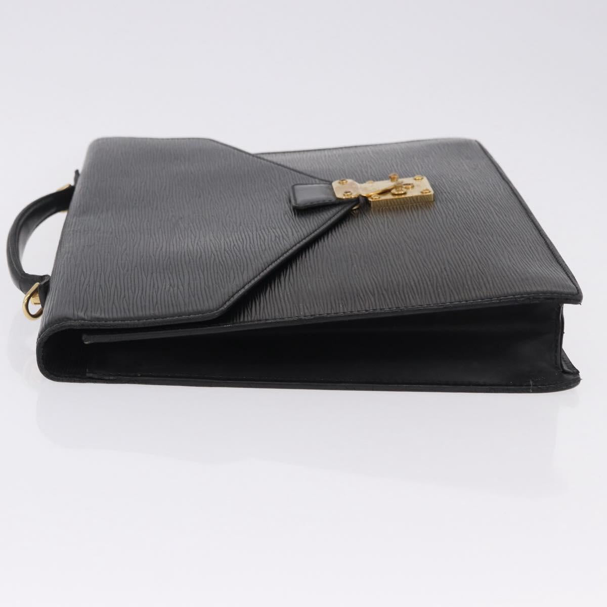 LOUIS VUITTON Epi Porte Documents Bandouliere Briefcase Black M54462 Auth ka5630