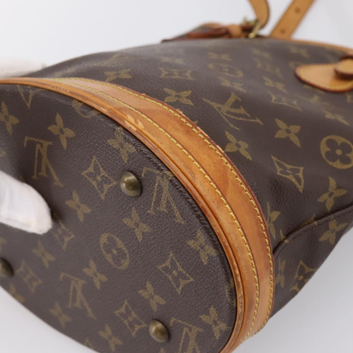 LOUIS VUITTON Monogram Bucket PM Shoulder Bag M42238 LV Auth ka5631
