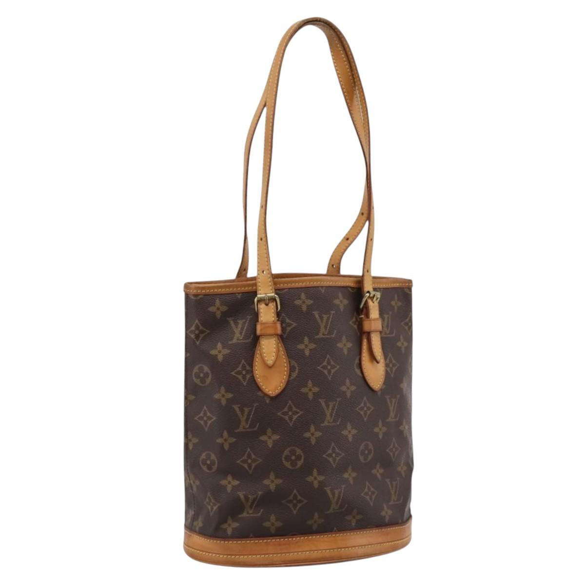 LOUIS VUITTON Monogram Bucket PM Shoulder Bag M42238 LV Auth ka5631