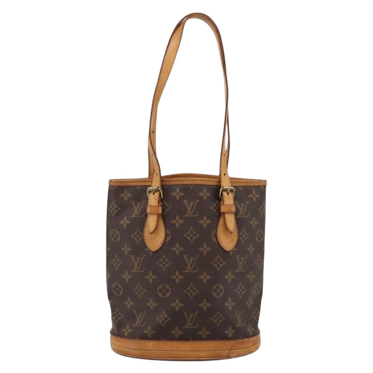 LOUIS VUITTON Monogram Bucket PM Shoulder Bag M42238 LV Auth ka5631
