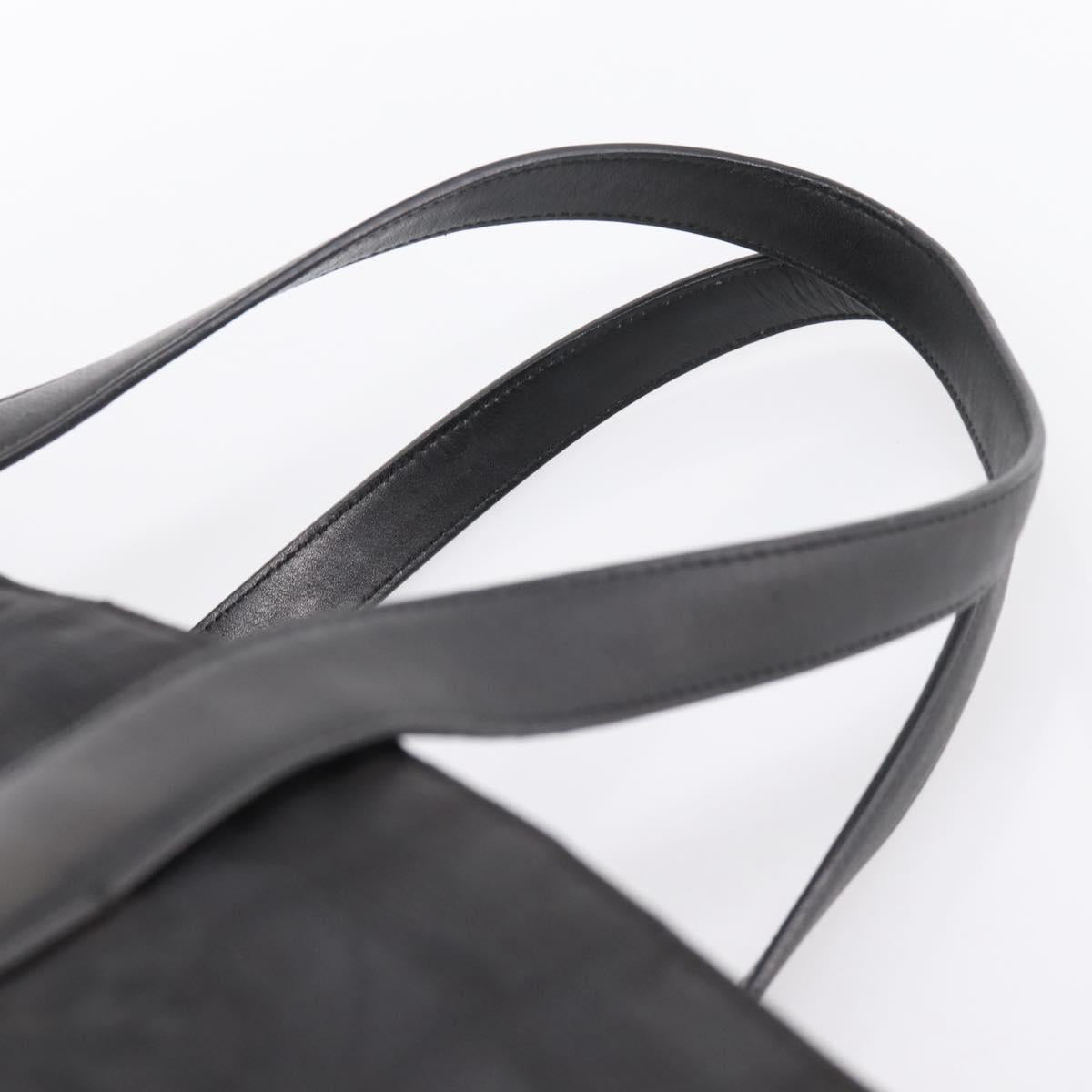 CHANEL New Travel Line Tote Bag Canvas Black Silver CC Auth ka5632