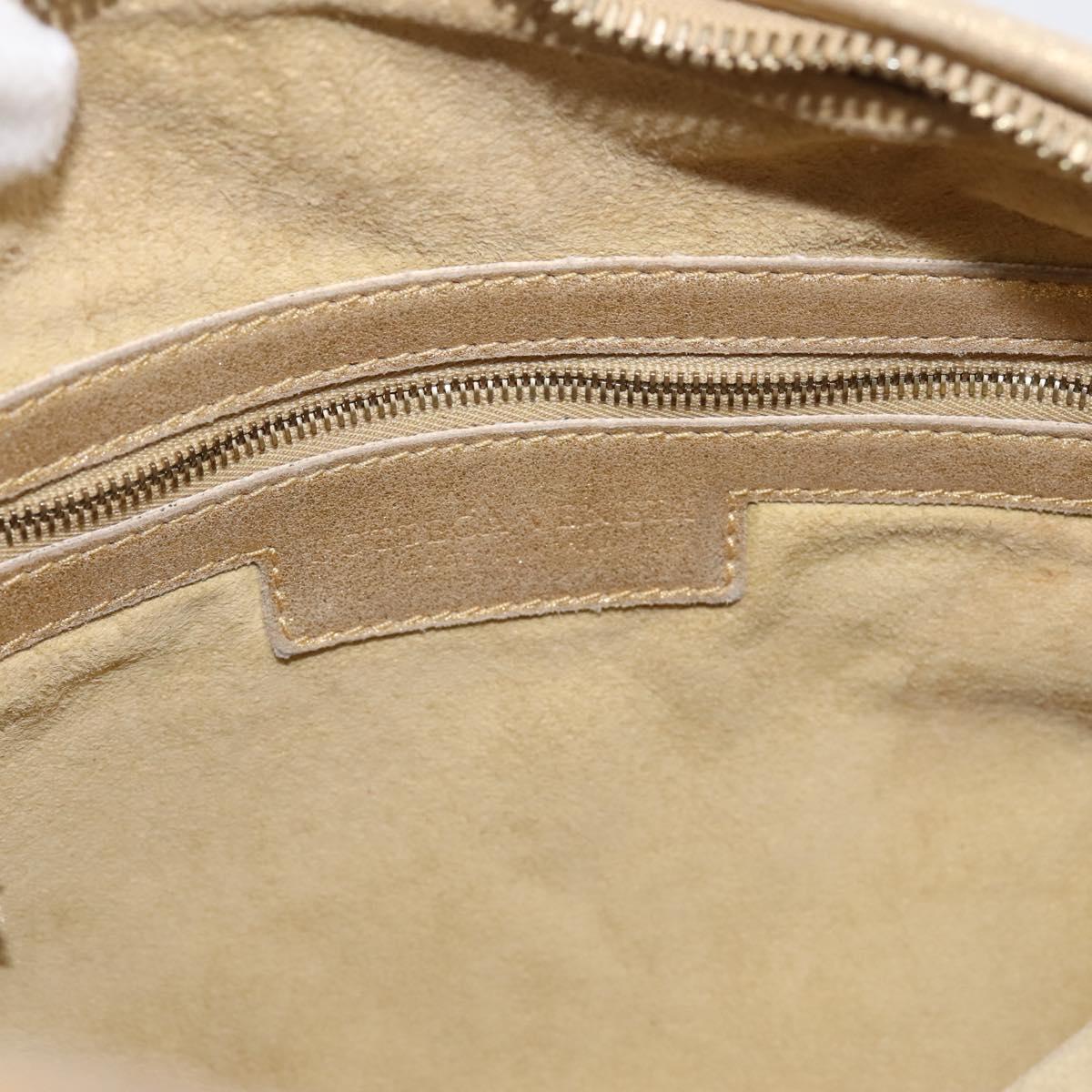 BOTTEGA VENETA INTRECCIATO Hobo Shoulder Bag Leather Gold 115653 Auth ka5633V