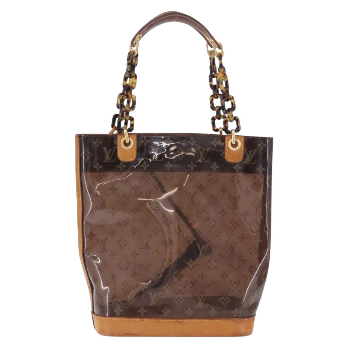 LOUIS VUITTON Monogram Vinyl Cabas Ambre PM Tote Bag Brown M92502 LV Auth ka5637
