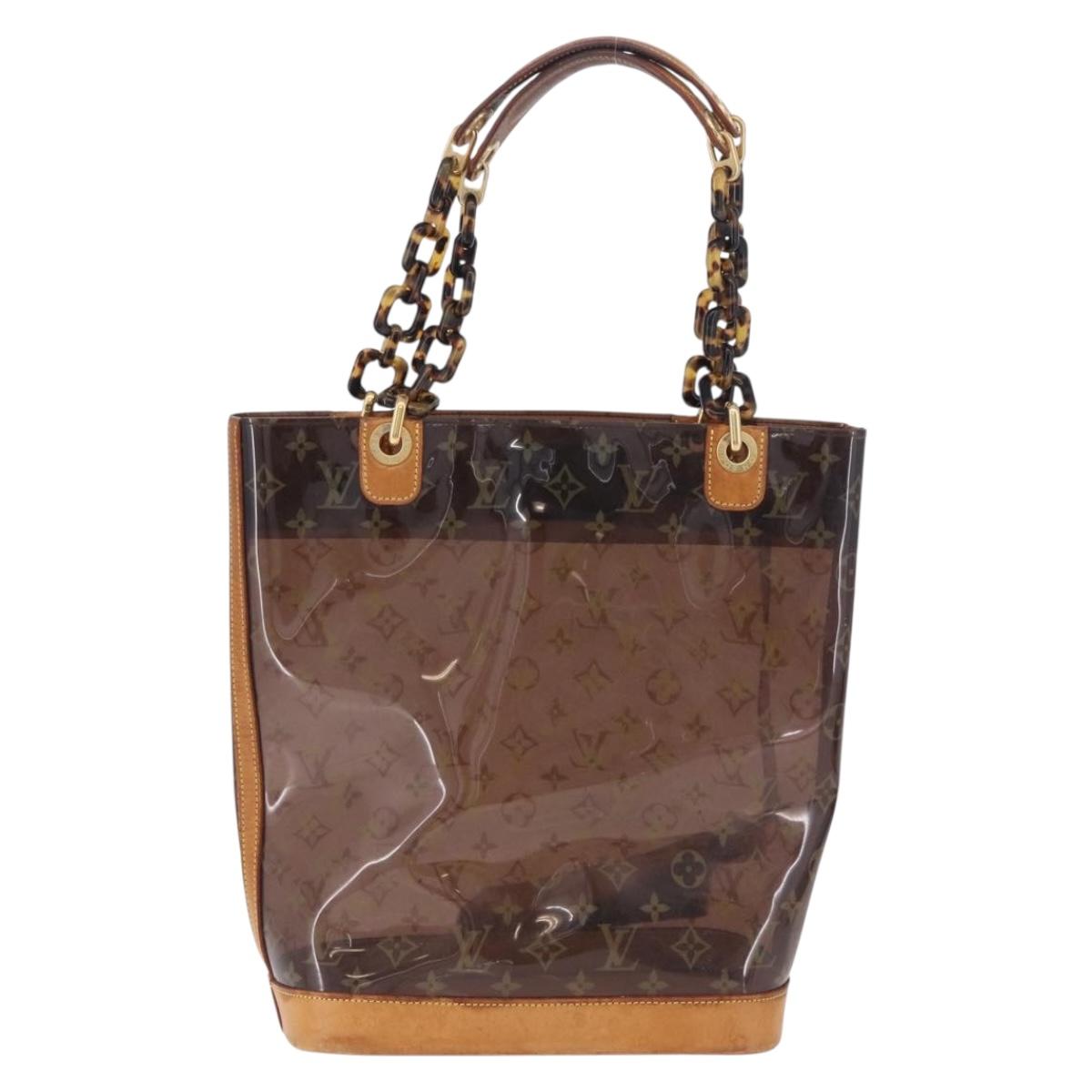 LOUIS VUITTON Monogram Vinyl Cabas Ambre PM Tote Bag Brown M92502 LV Auth ka5637