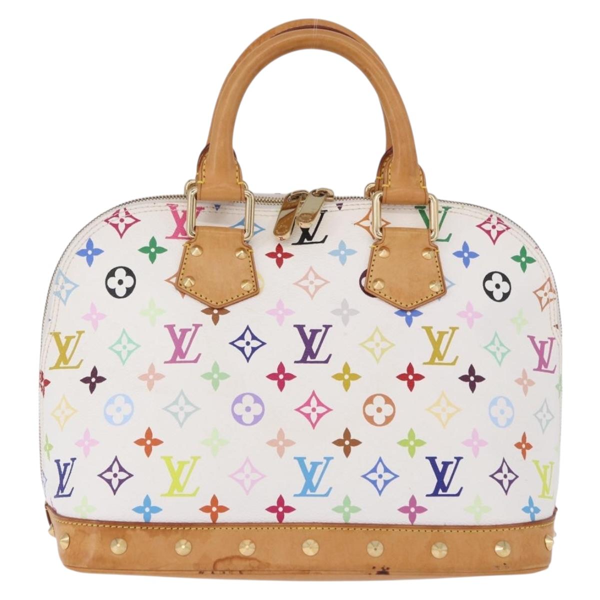LOUIS VUITTON Monogram Multicolor Alma Hand Bag White M92647 LV Auth ka5645V