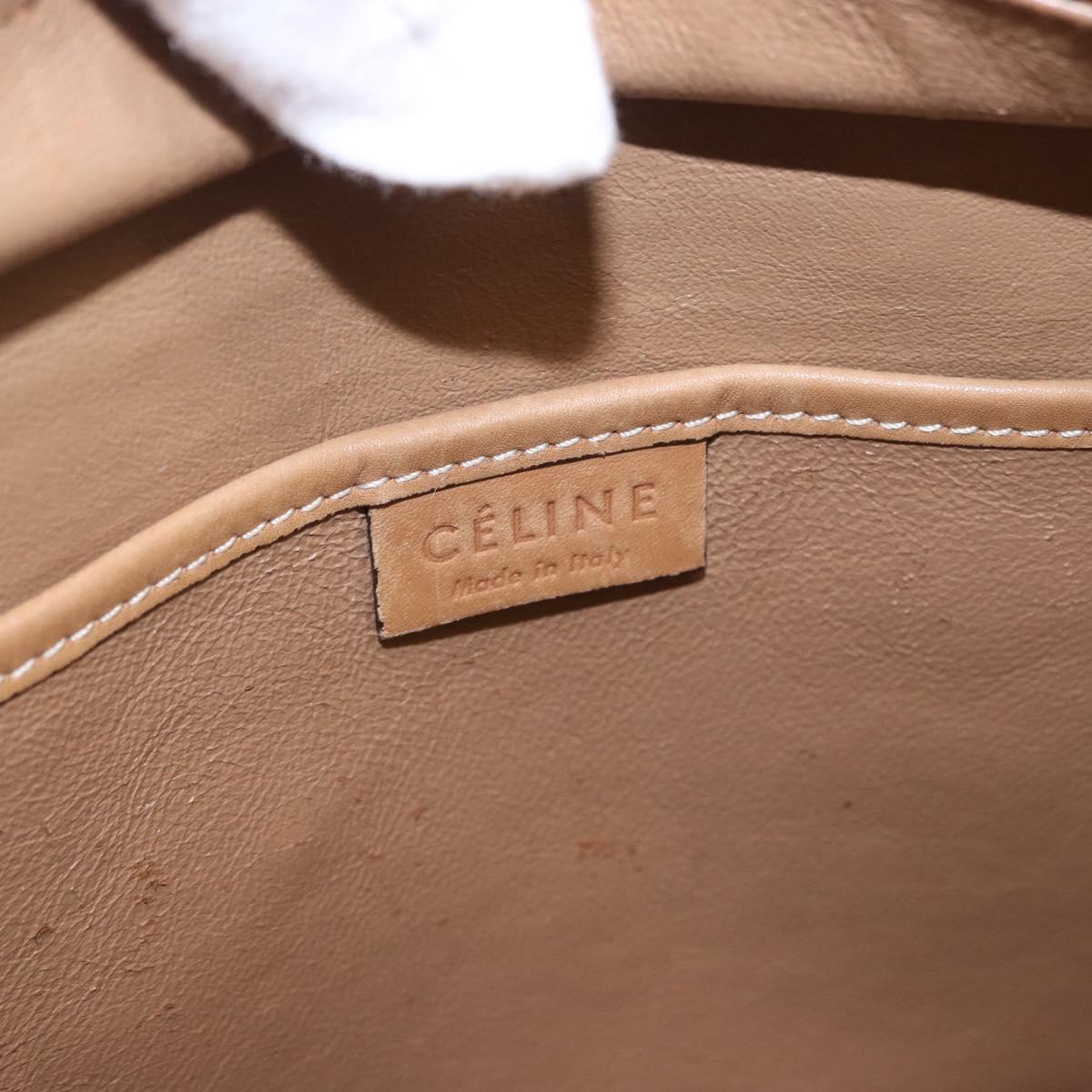 CELINE Luggage Nano Hand Bag Leather Suede 2way Beige Gold Auth ka5649A