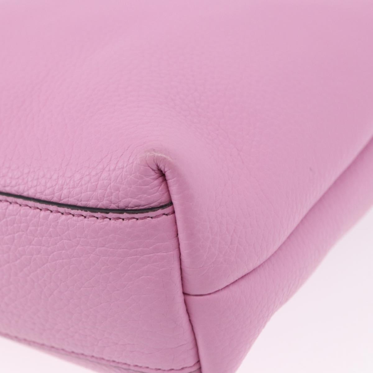 Salvatore Ferragamo Gancini Hand Bag Leather 2way Pink Gold Auth ka5650V