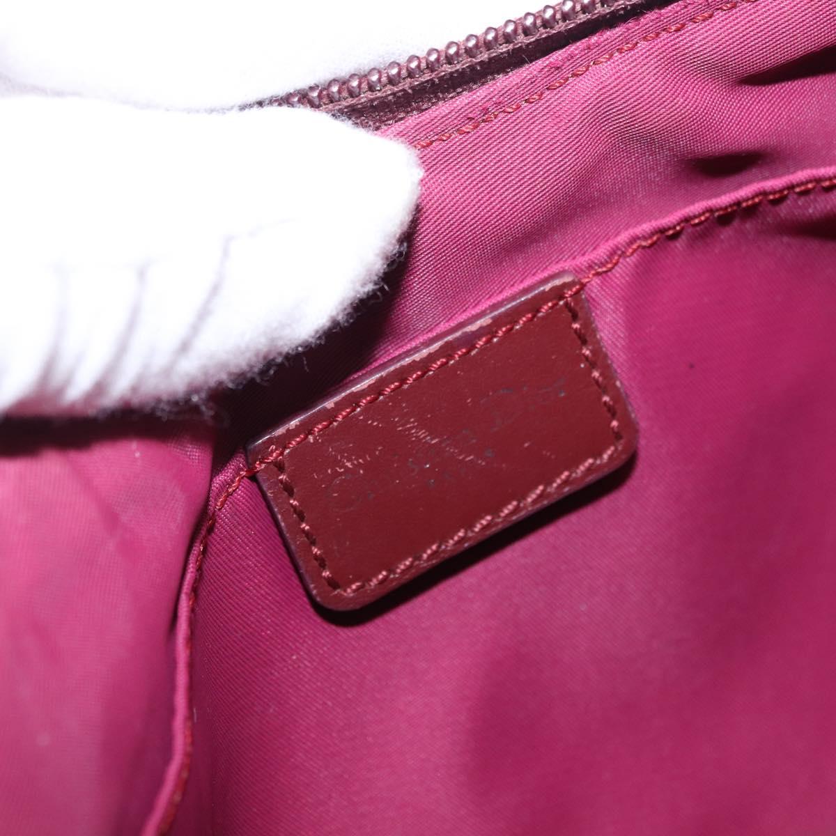 Christian Dior Trotter Canvas Accessory Pouch Red Silver Auth ka5653