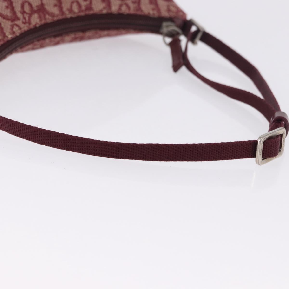 Christian Dior Trotter Canvas Accessory Pouch Red Silver Auth ka5653