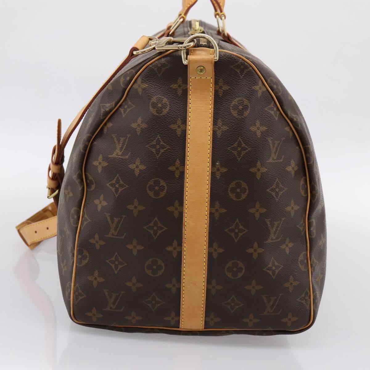 LOUIS VUITTON Monogram Keepall Bandouliere 55 Boston Bag M41414 LV Auth ka5656A