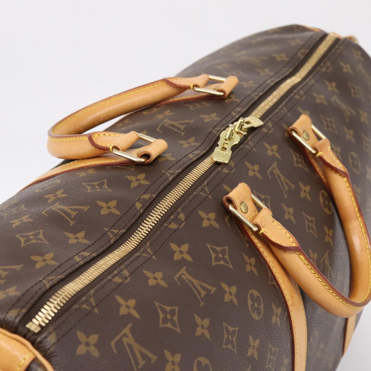 LOUIS VUITTON Monogram Keepall Bandouliere 55 Boston Bag M41414 LV Auth ka5656A