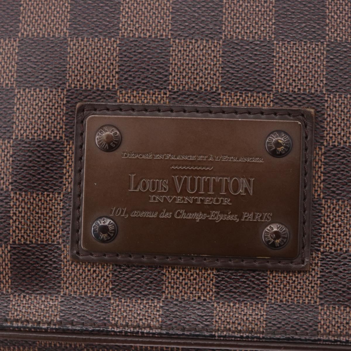LOUIS VUITTON Damier Ebene Brooklyn MM Shoulder Bag N51211 LV Auth ka5659