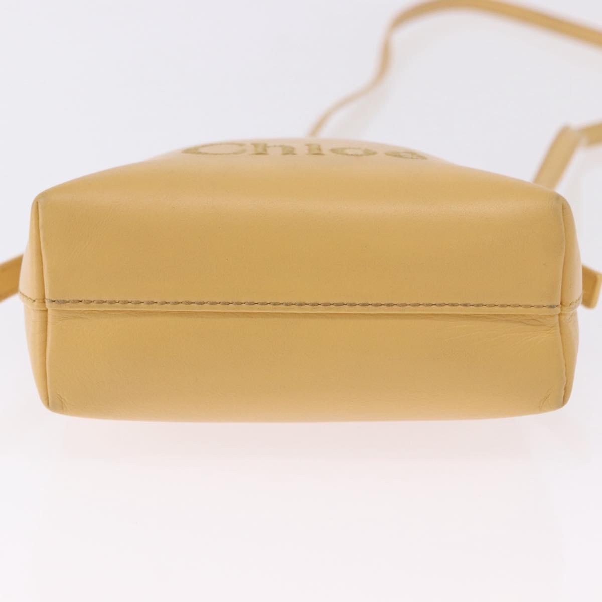Chloe Hand Bag Leather Beige Auth ka5661A