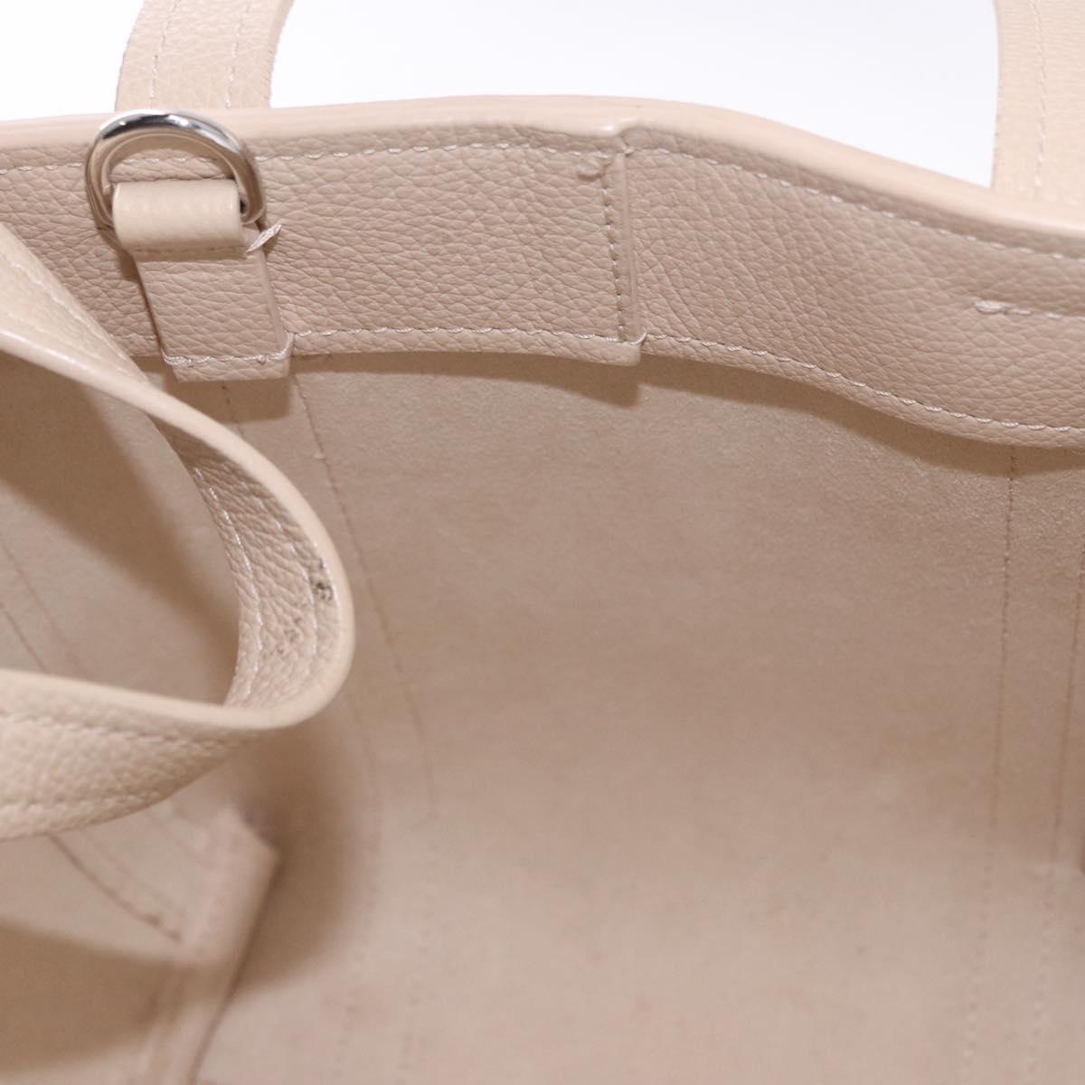 BALENCIAGA Everyday XS Tote Bag Leather Ivory Silver 672793 Auth ka5663A