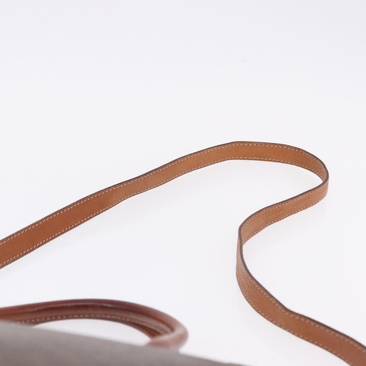 CELINE Macadam Canvas Hand Bag PVC Leather 2way Brown Gold Auth ka5664