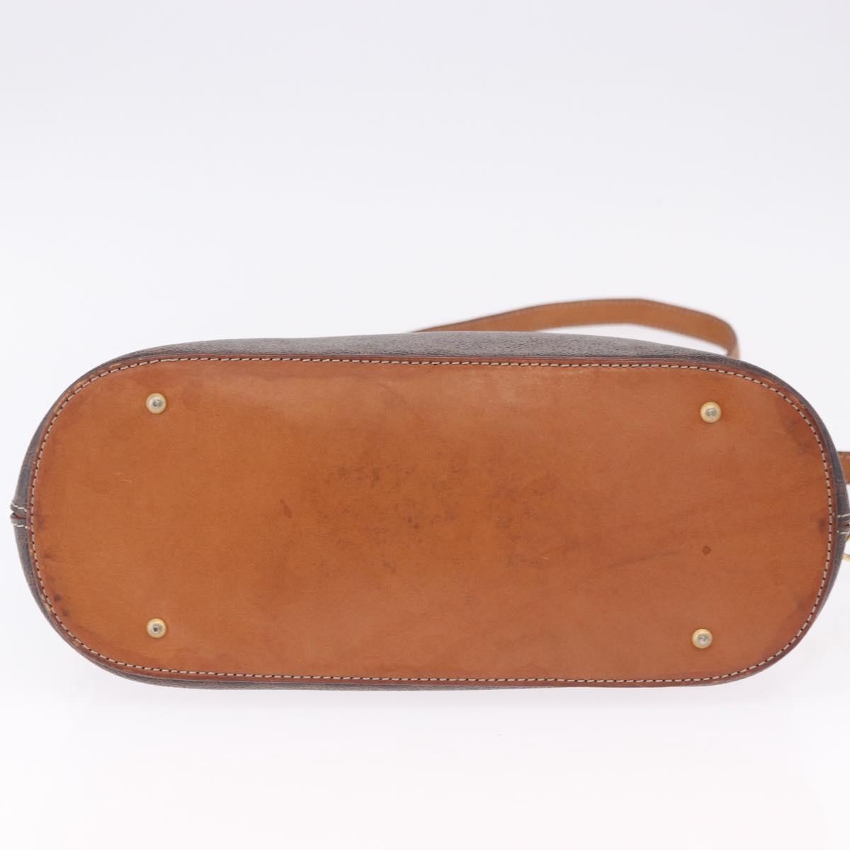 CELINE Macadam Canvas Hand Bag PVC Leather 2way Brown Gold Auth ka5664
