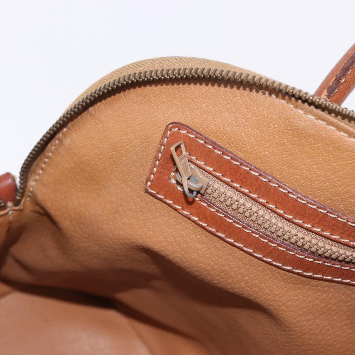CELINE Macadam Canvas Hand Bag PVC Leather 2way Brown Gold Auth ka5664