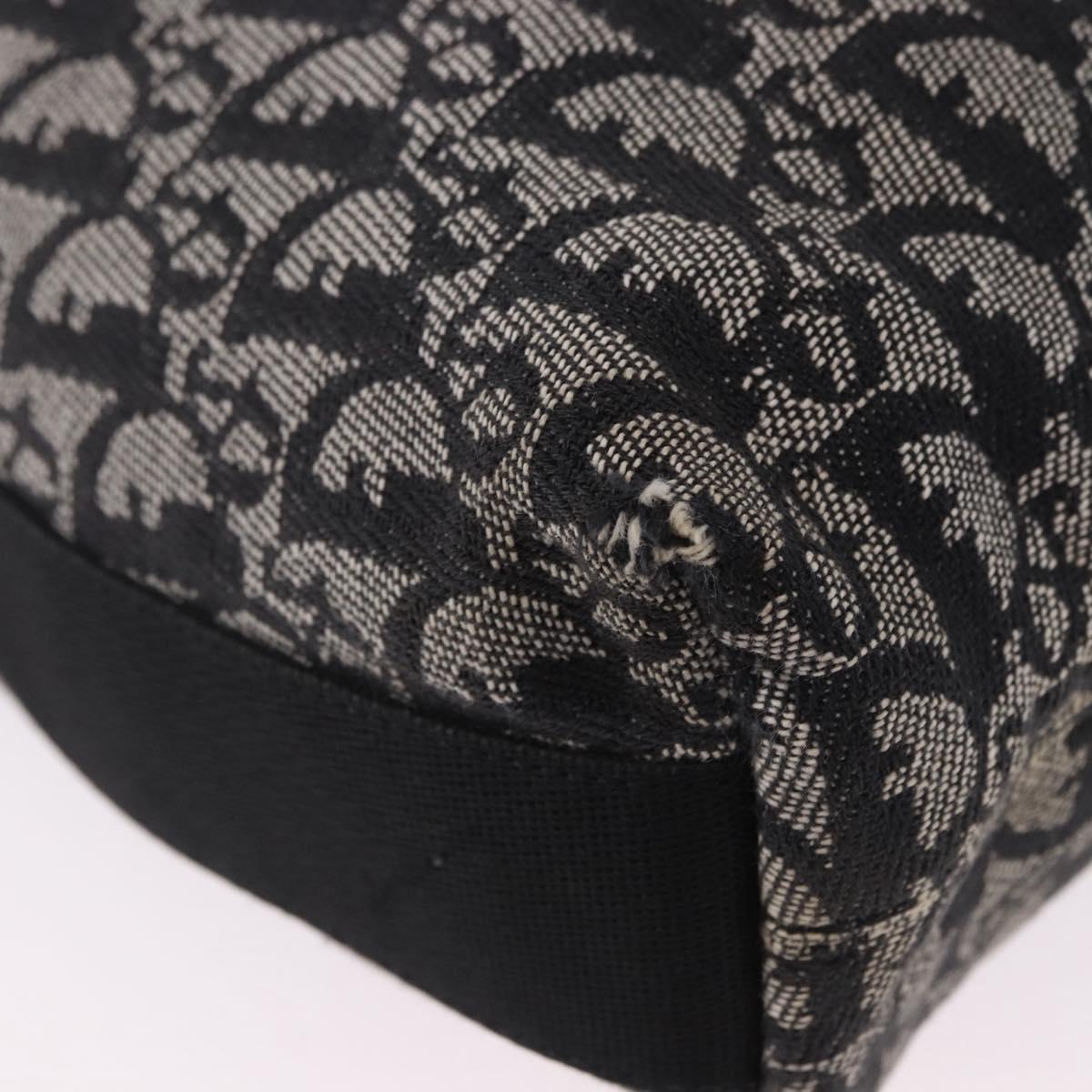Christian Dior Trotter Canvas Shoulder Bag Black Silver Auth ka5665