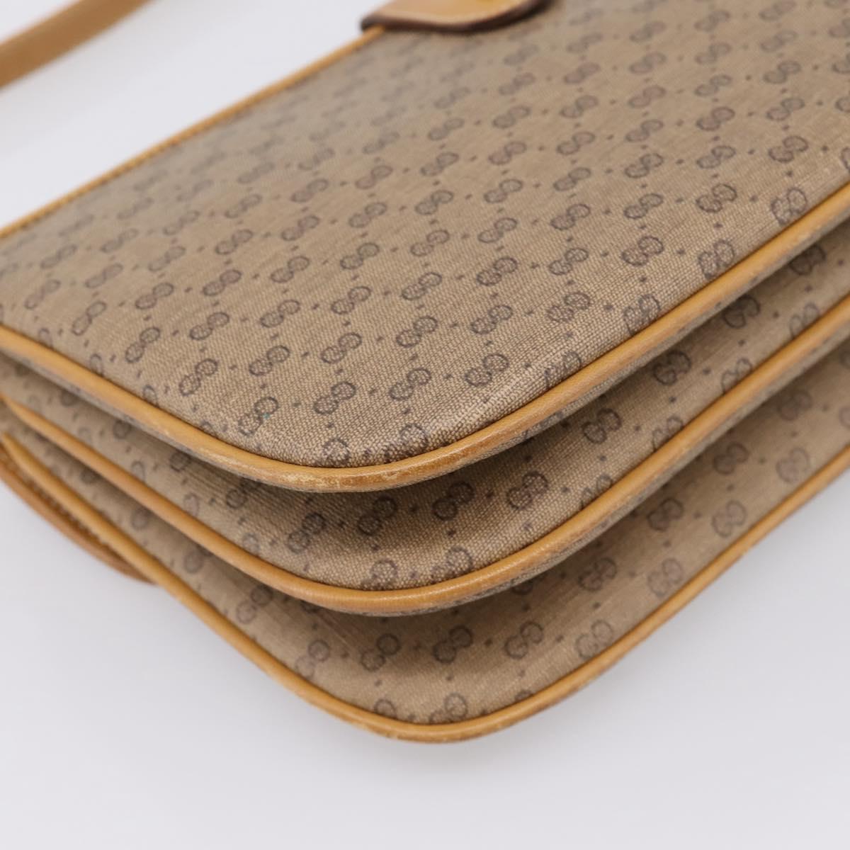 GUCCI Micro GG Supreme Shoulder Bag PVC Beige Gold 004 106 0024 Auth ka5666