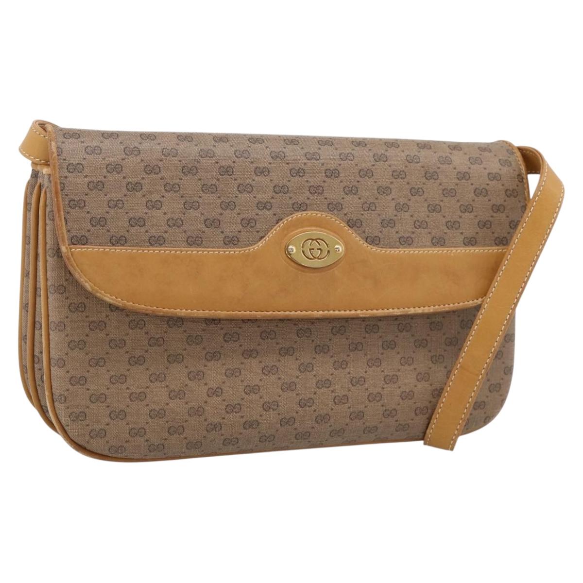 GUCCI Micro GG Supreme Shoulder Bag PVC Beige Gold 004 106 0024 Auth ka5666
