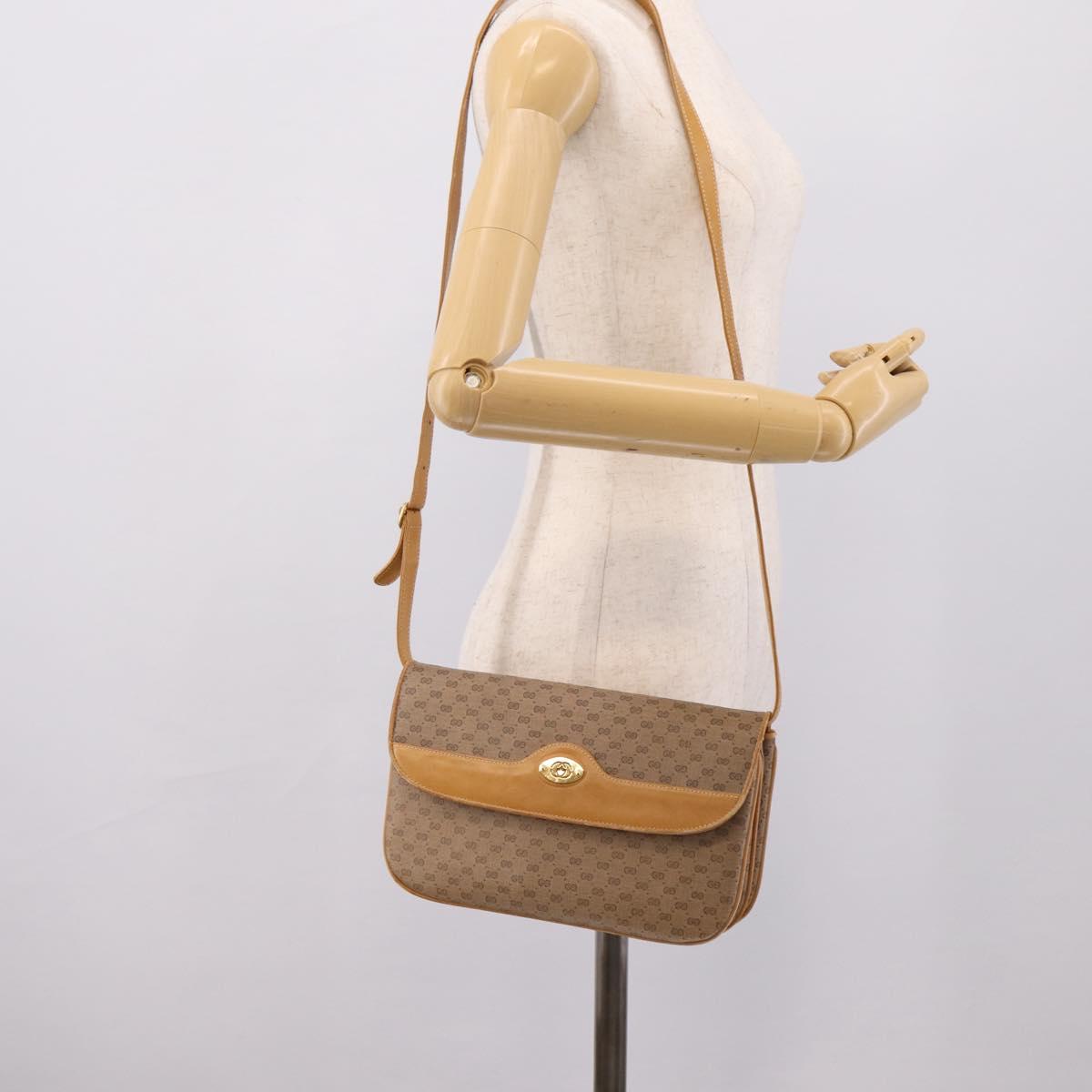 GUCCI Micro GG Supreme Shoulder Bag PVC Beige Gold 004 106 0024 Auth ka5666