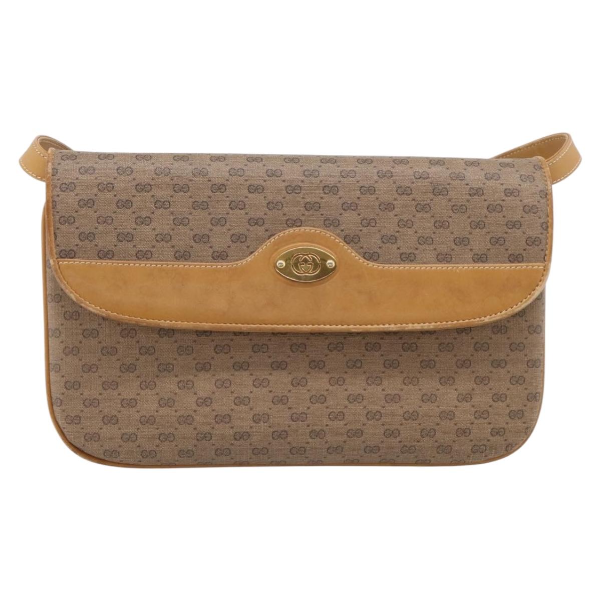 GUCCI Micro GG Supreme Shoulder Bag PVC Beige Gold 004 106 0024 Auth ka5666