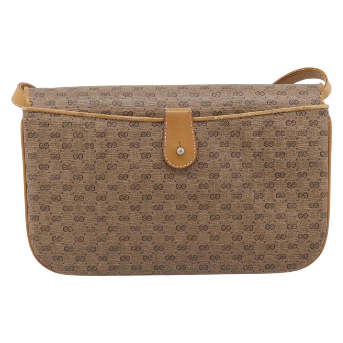 GUCCI Micro GG Supreme Shoulder Bag PVC Beige Gold 004 106 0024 Auth ka5666
