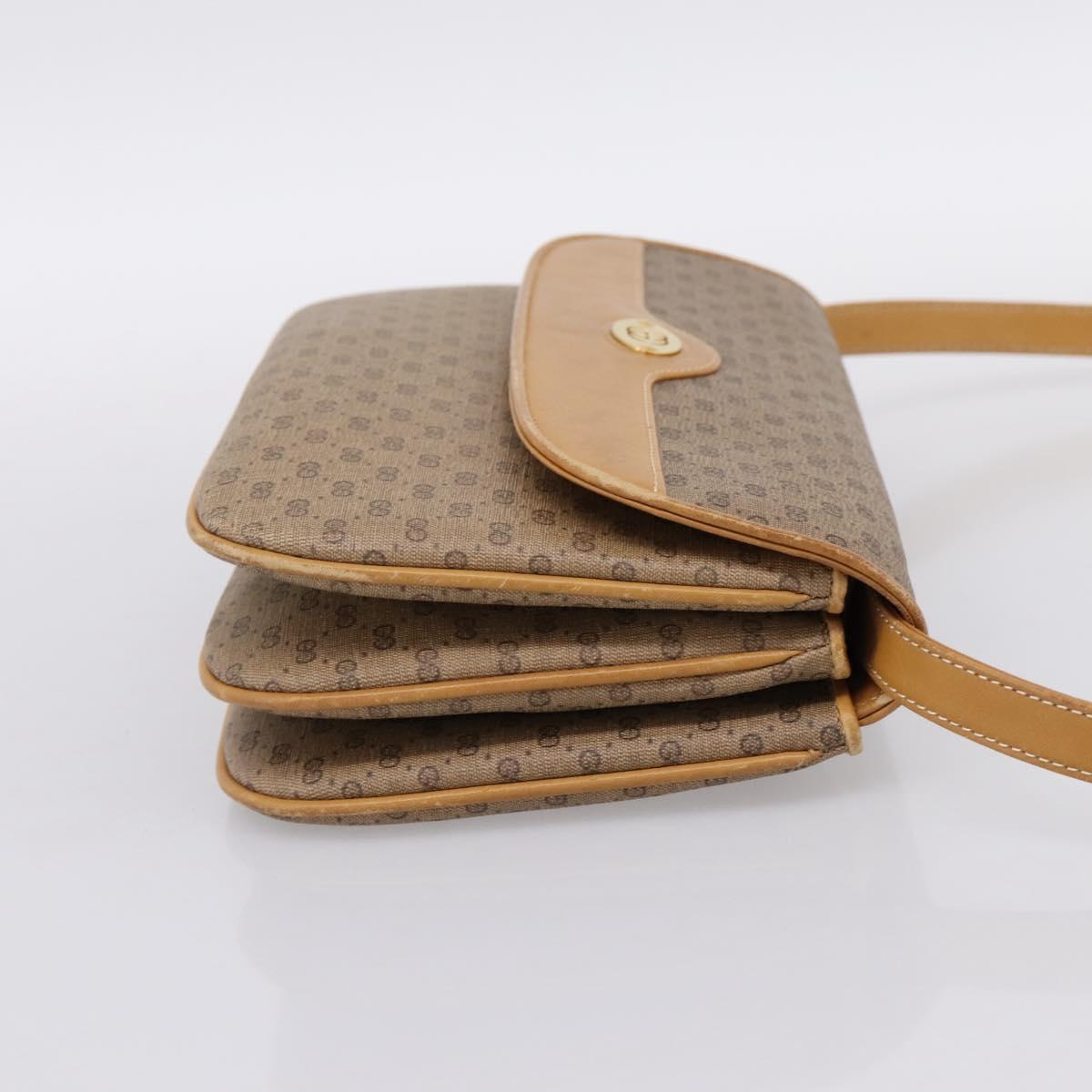 GUCCI Micro GG Supreme Shoulder Bag PVC Beige Gold 004 106 0024 Auth ka5666