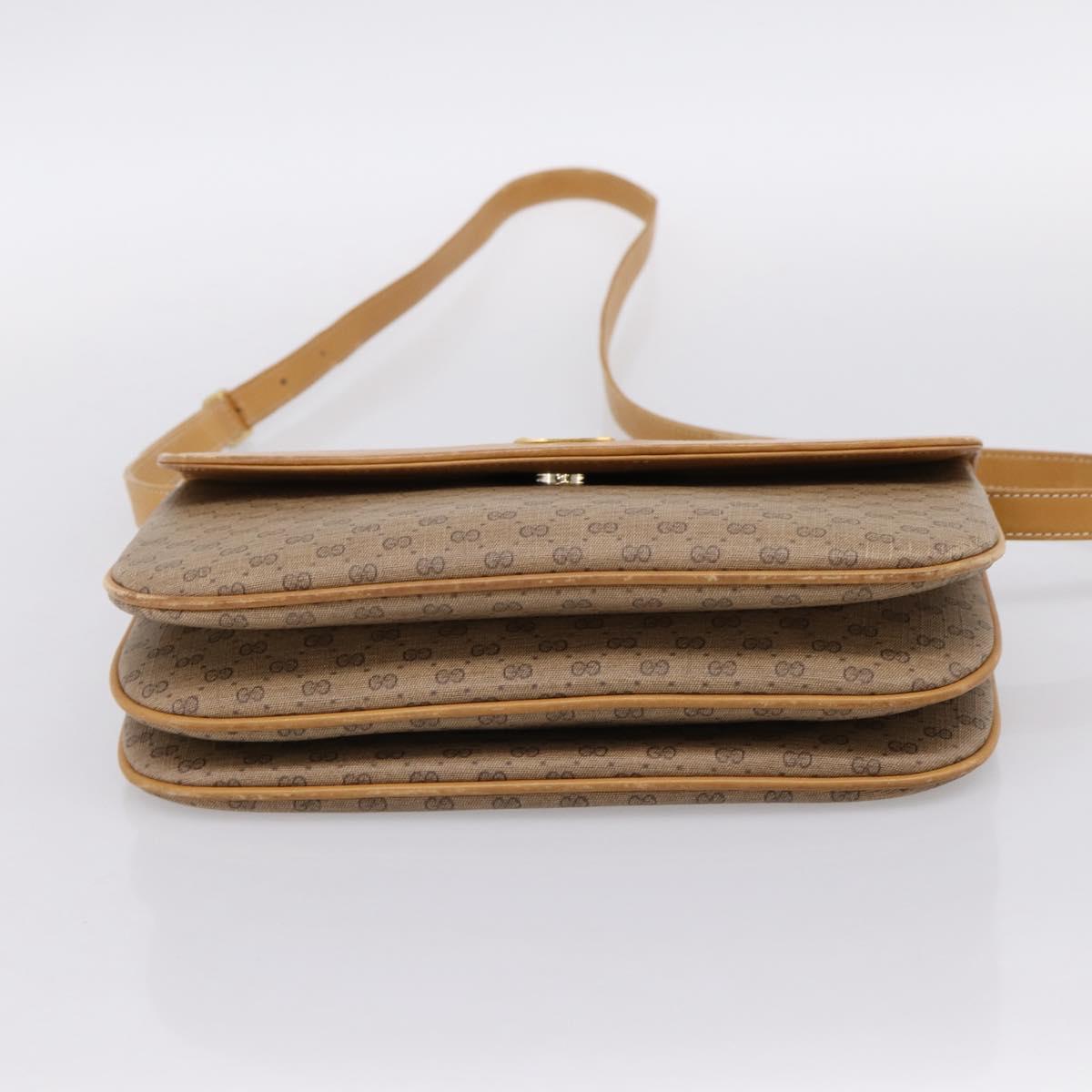 GUCCI Micro GG Supreme Shoulder Bag PVC Beige Gold 004 106 0024 Auth ka5666