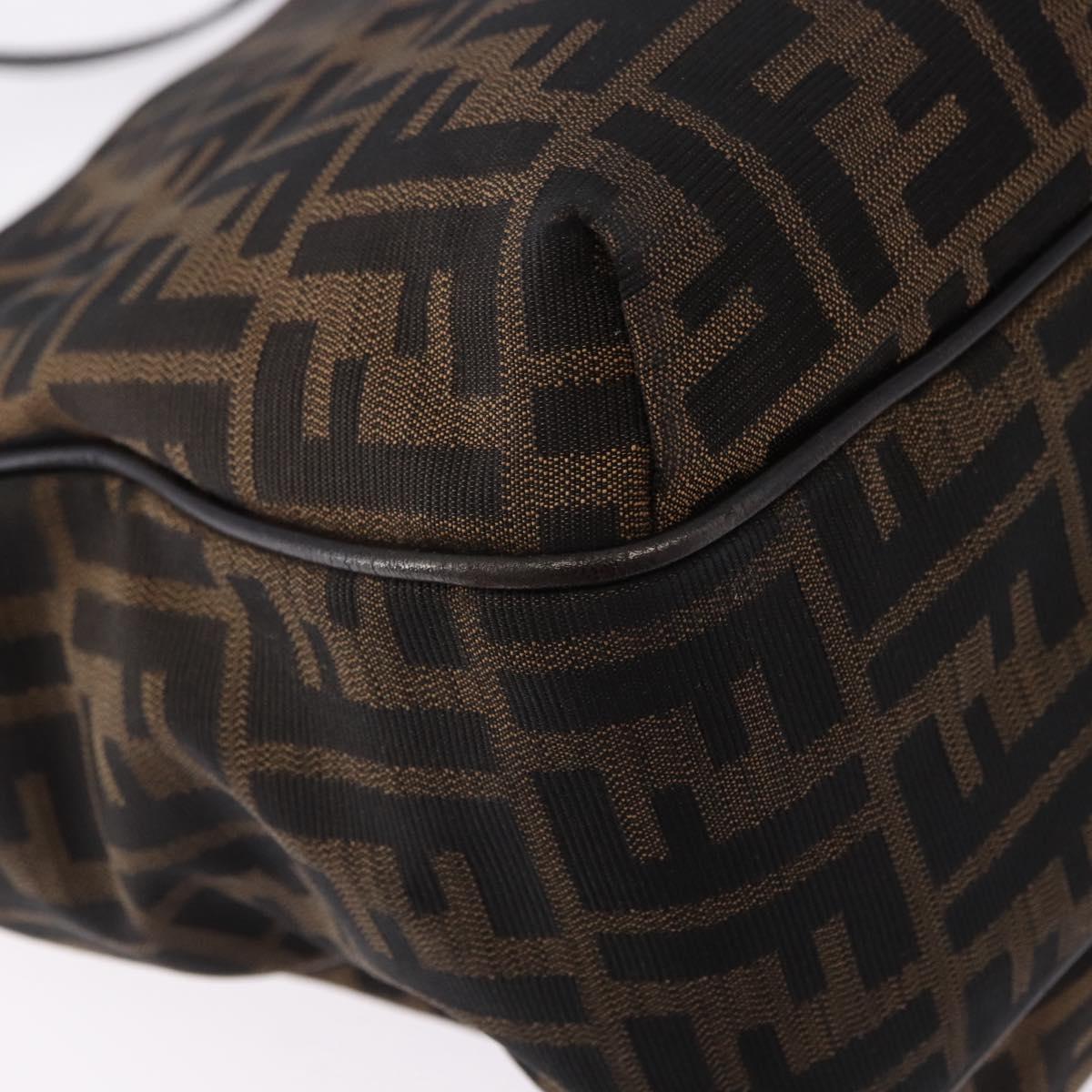 FENDI Zucca Canvas Tote Bag Brown Black Auth ka5668