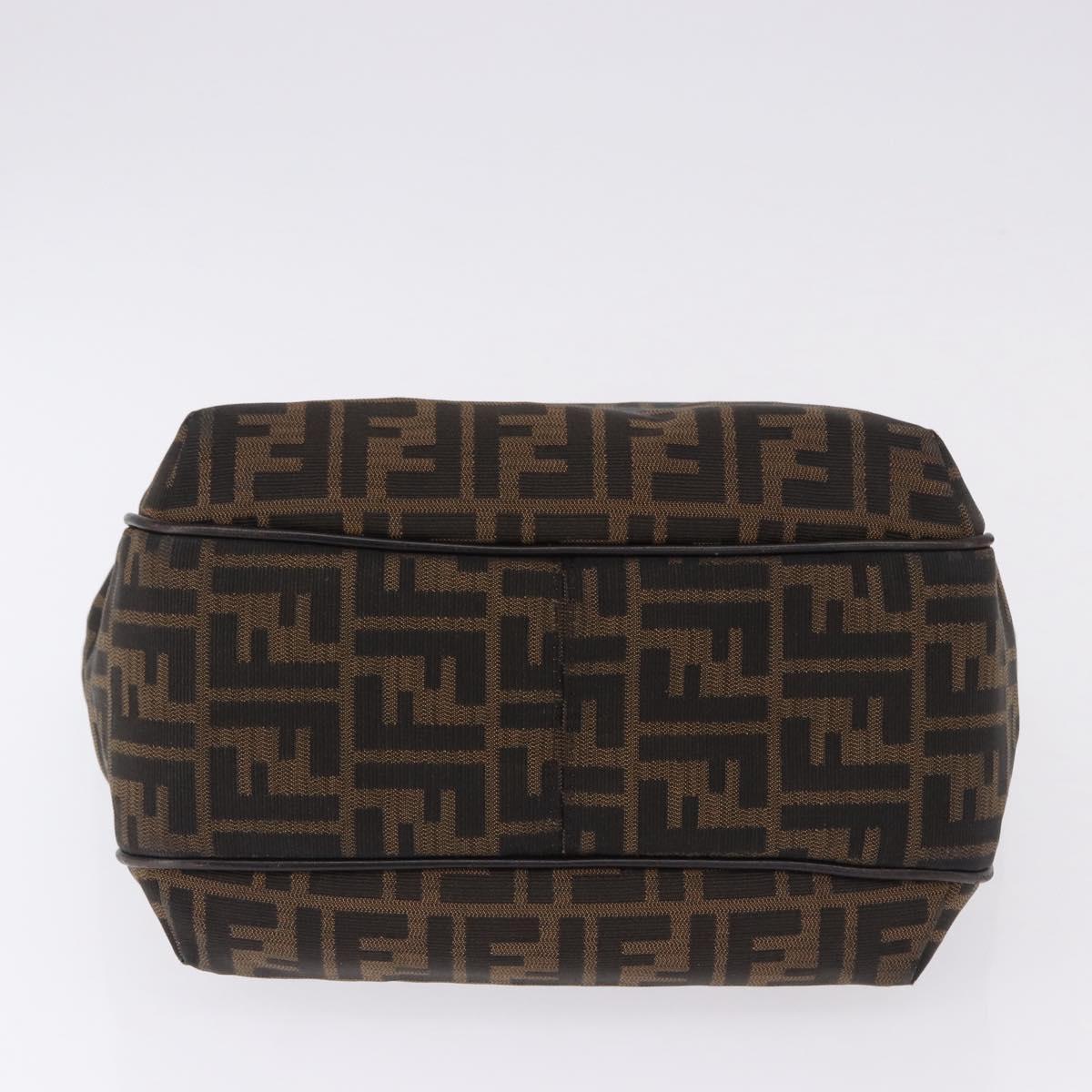 FENDI Zucca Canvas Tote Bag Brown Black Auth ka5668