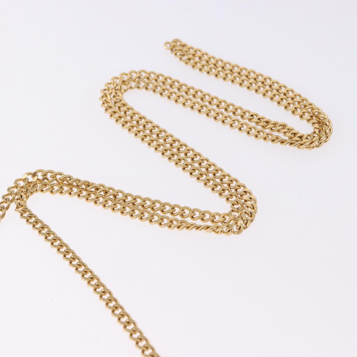 CELINE Triomphe Chain Shoulder Pouch PVC Black Gold Auth ka5670A