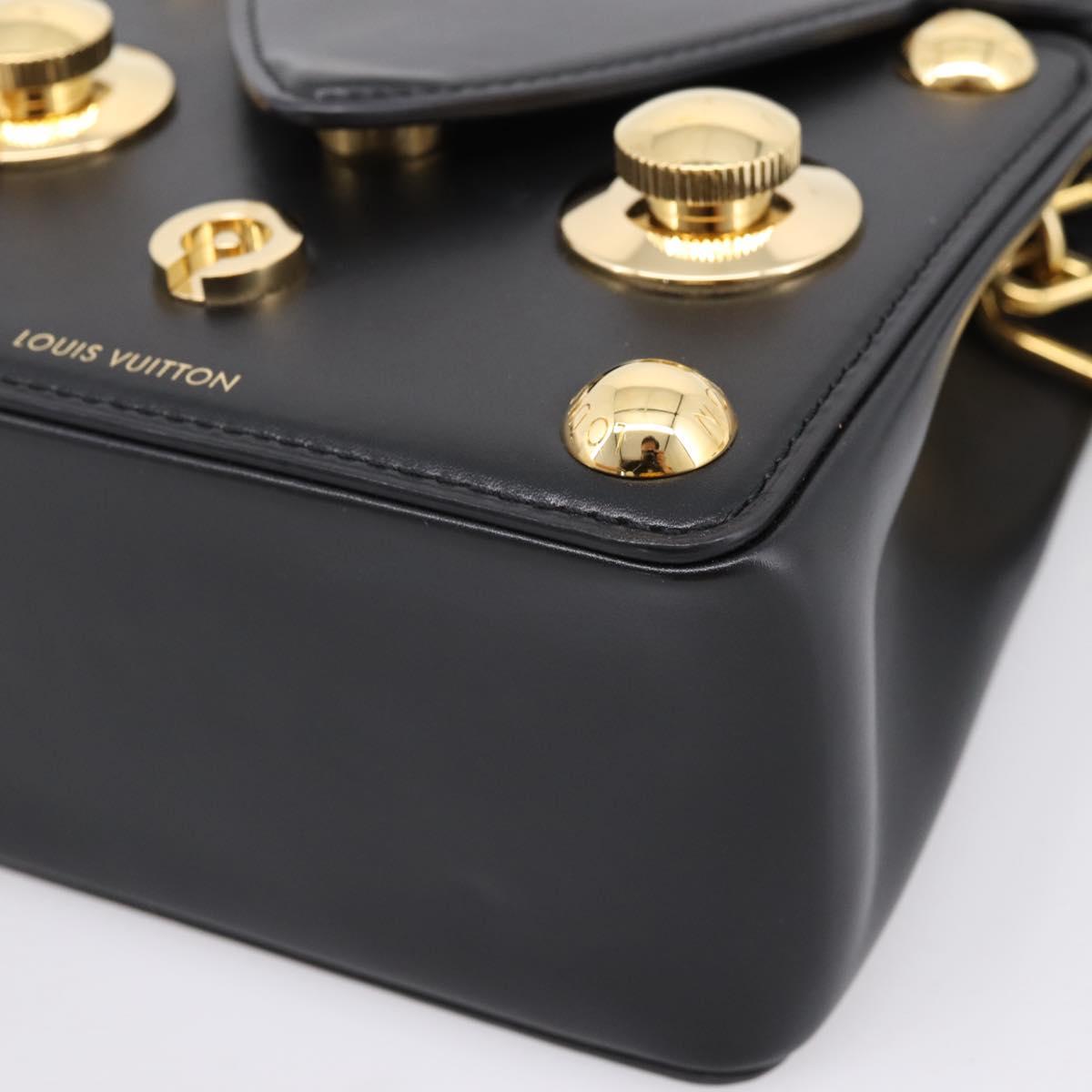 LOUIS VUITTON S Lock Bag Hand Bag Leather Black M82214 LV Auth ka5674SAM