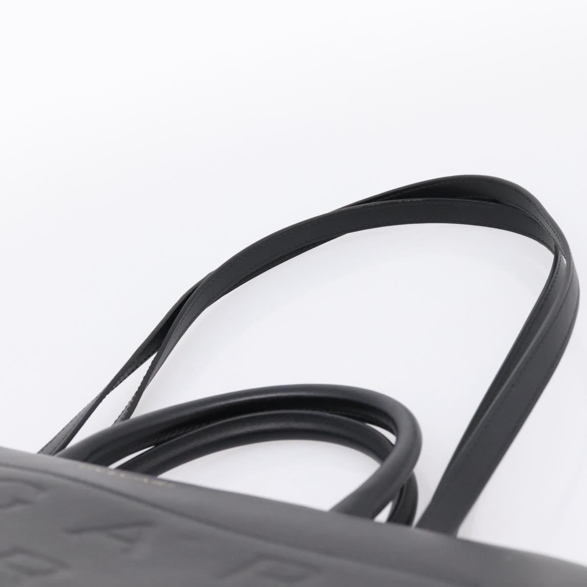 BVLGARI Tote Bag Leather 2way Black Gold Auth ka5676V