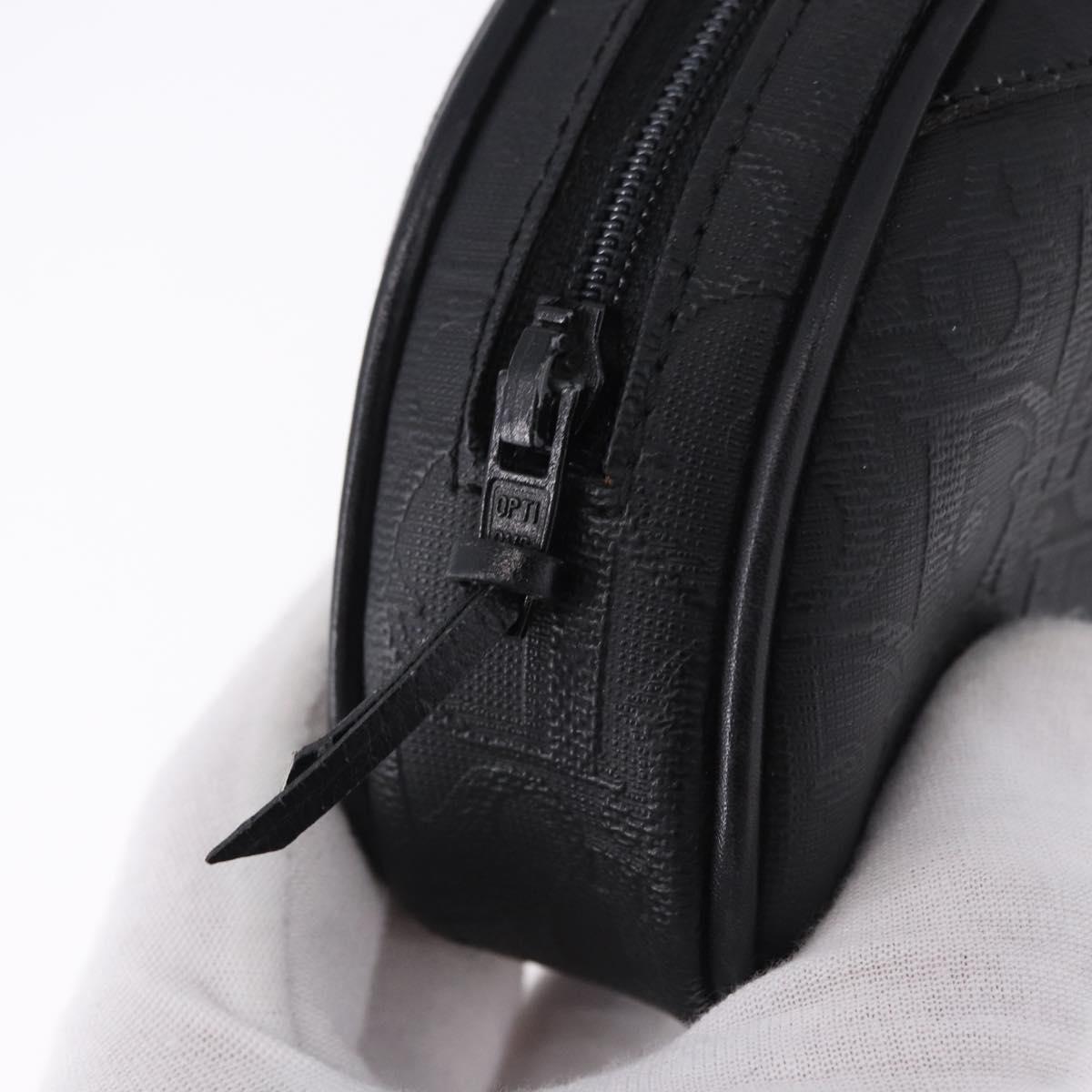 Christian Dior Trotter Canvas Accessory Pouch PVC Black Gold Auth ka5677A