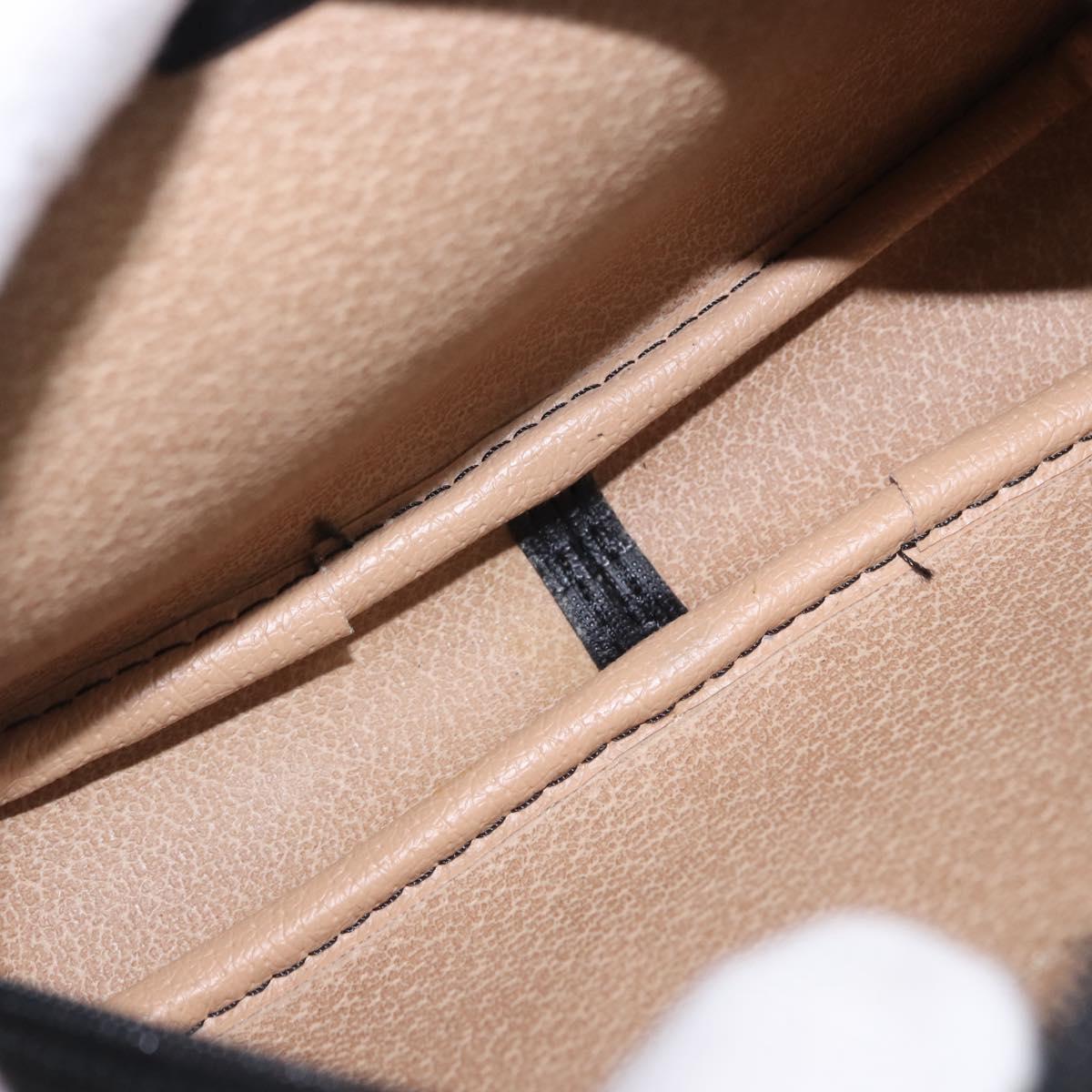 Christian Dior Trotter Canvas Accessory Pouch PVC Black Gold Auth ka5677A