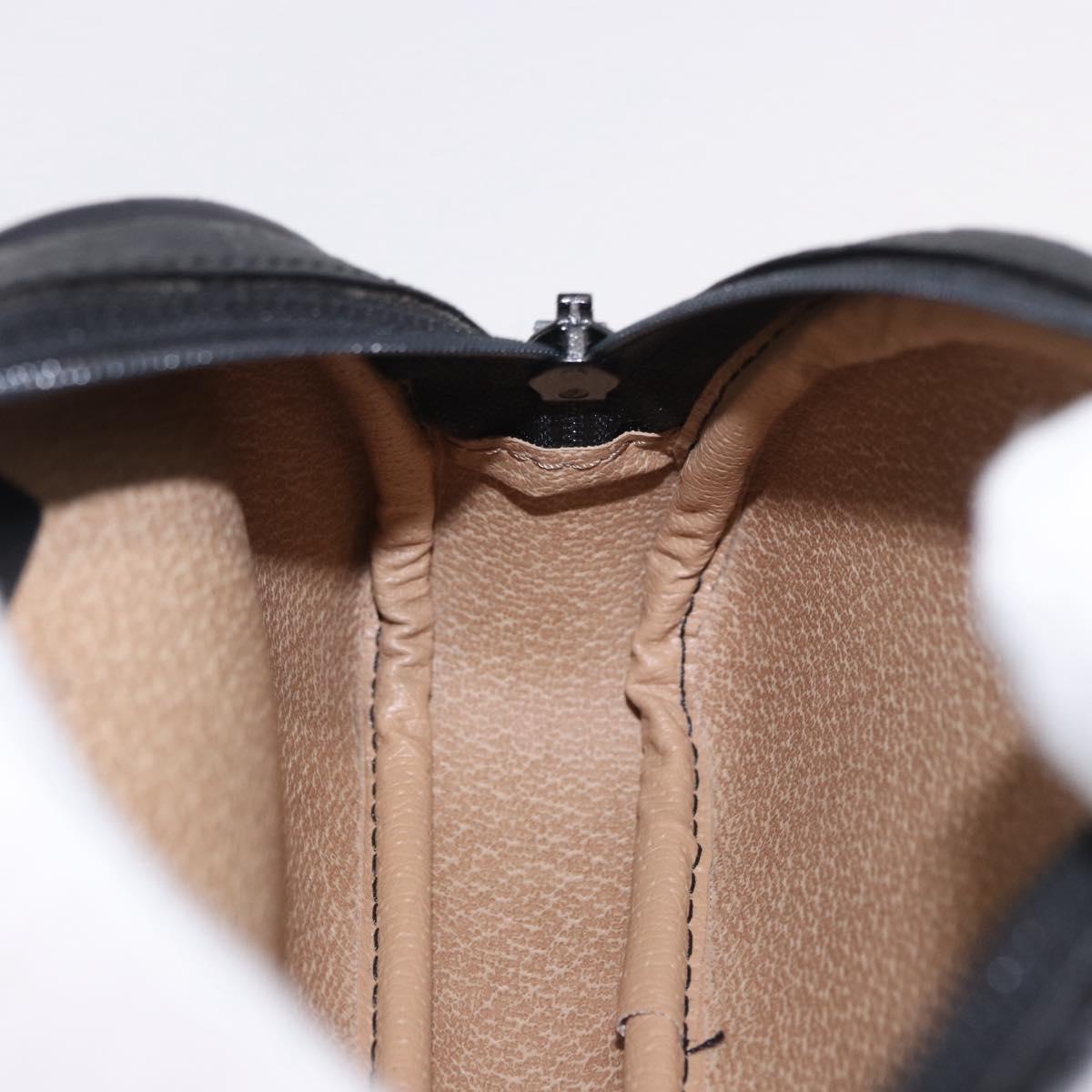Christian Dior Trotter Canvas Accessory Pouch PVC Black Gold Auth ka5677A