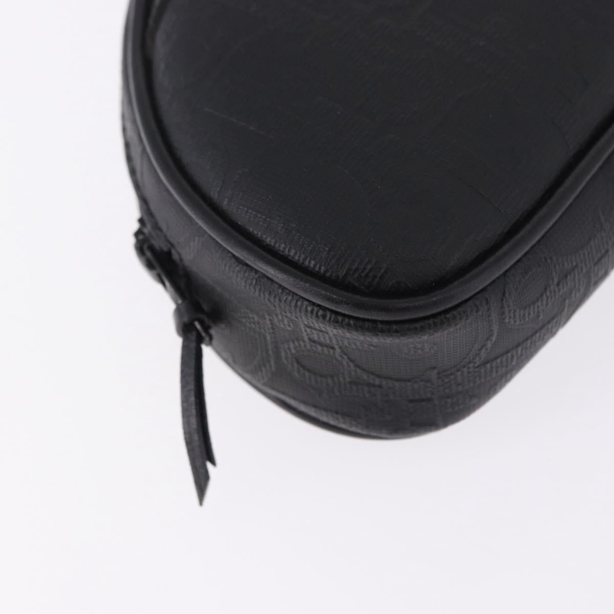 Christian Dior Trotter Canvas Accessory Pouch PVC Black Gold Auth ka5677A