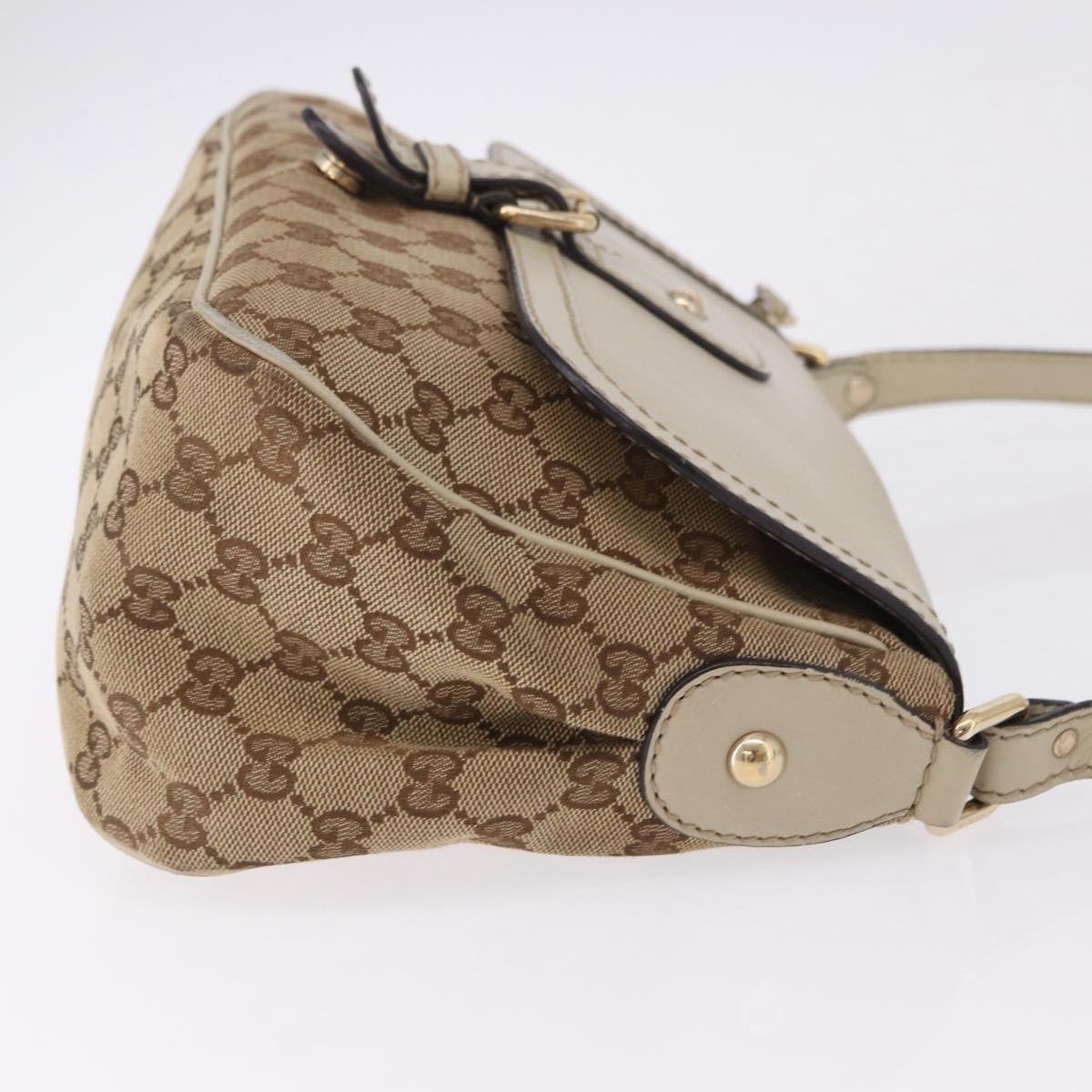 GUCCI GG Canvas Shoulder Bag Beige Gold 308452 Auth ka5680
