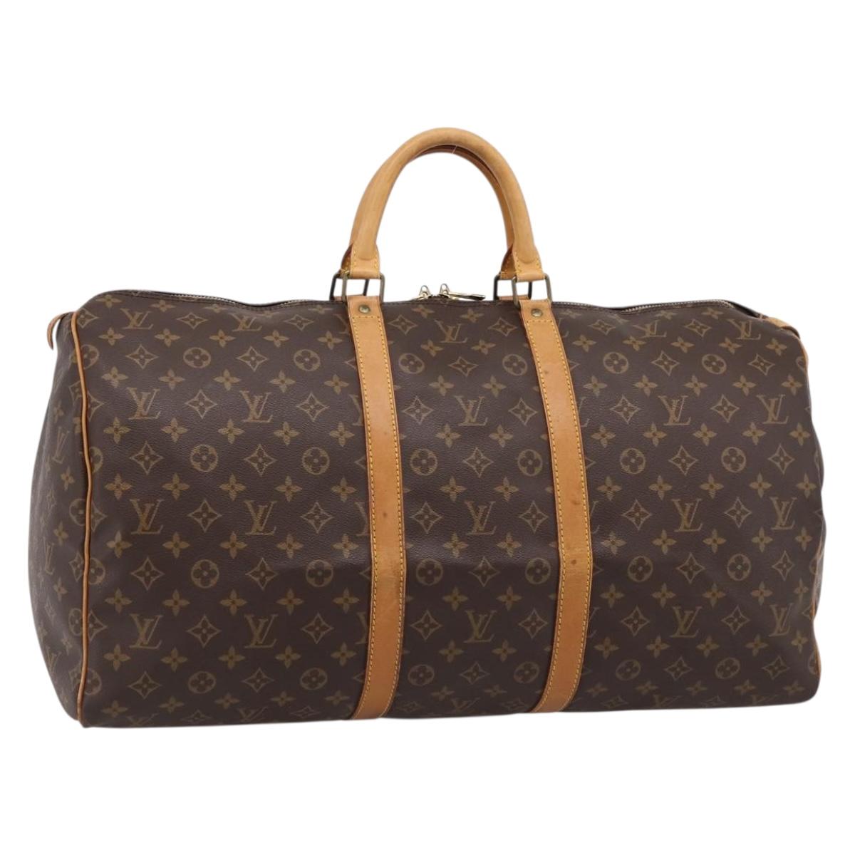 LOUIS VUITTON Monogram Keepall 55 Boston Bag M41424 LV Auth ka5681