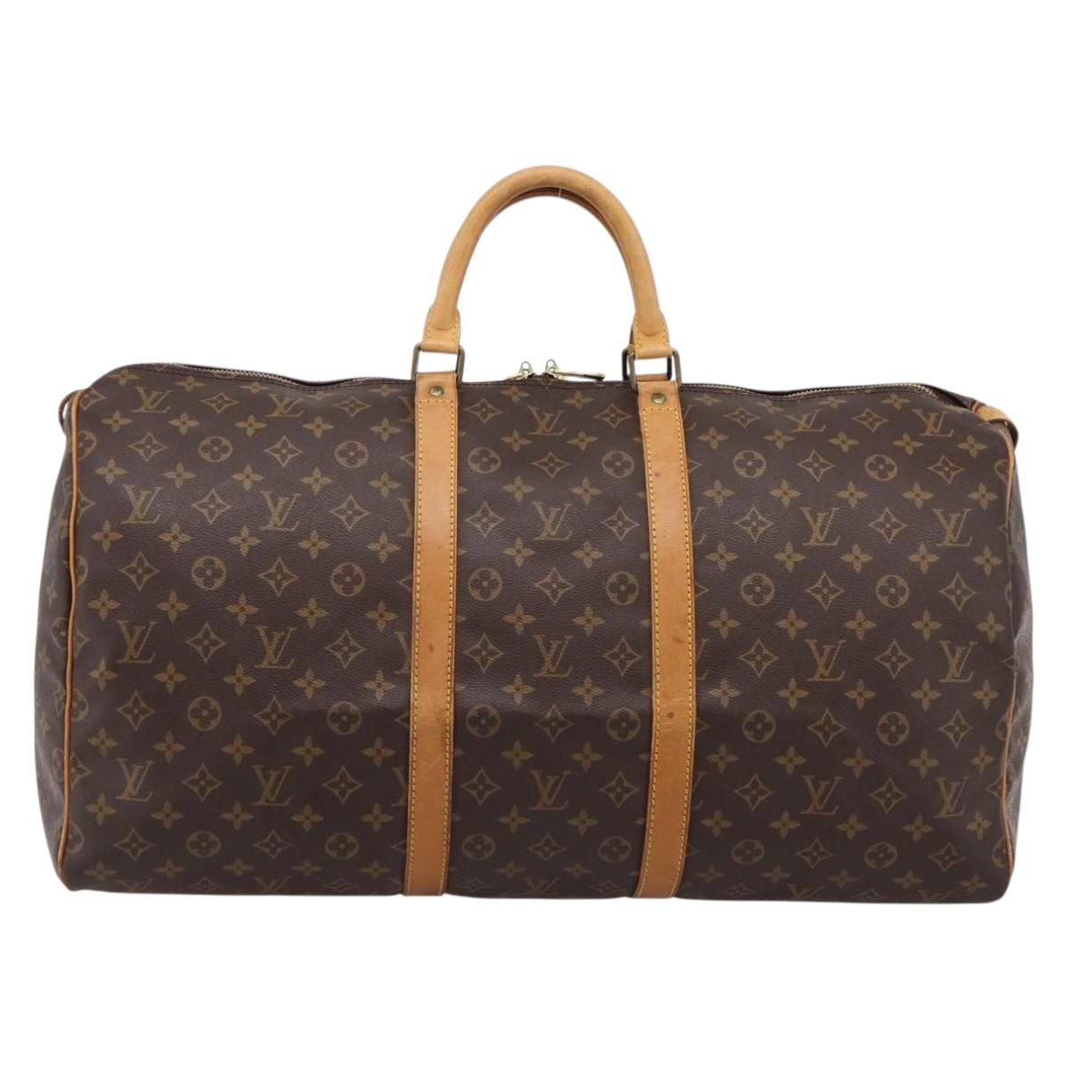 LOUIS VUITTON Monogram Keepall 55 Boston Bag M41424 LV Auth ka5681