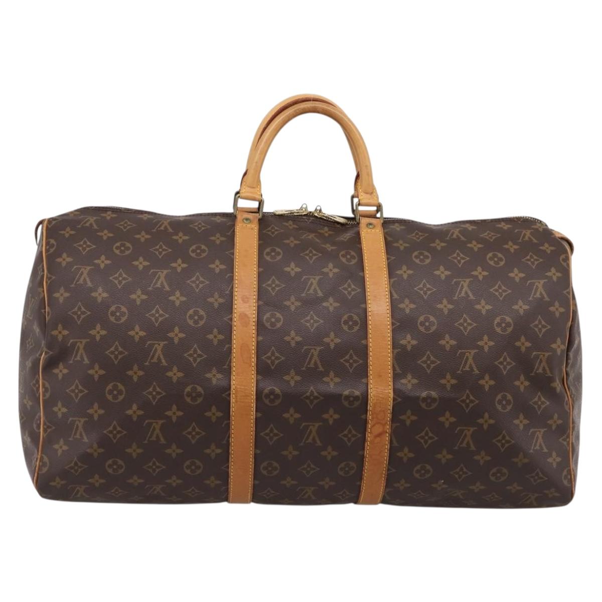 LOUIS VUITTON Monogram Keepall 55 Boston Bag M41424 LV Auth ka5681