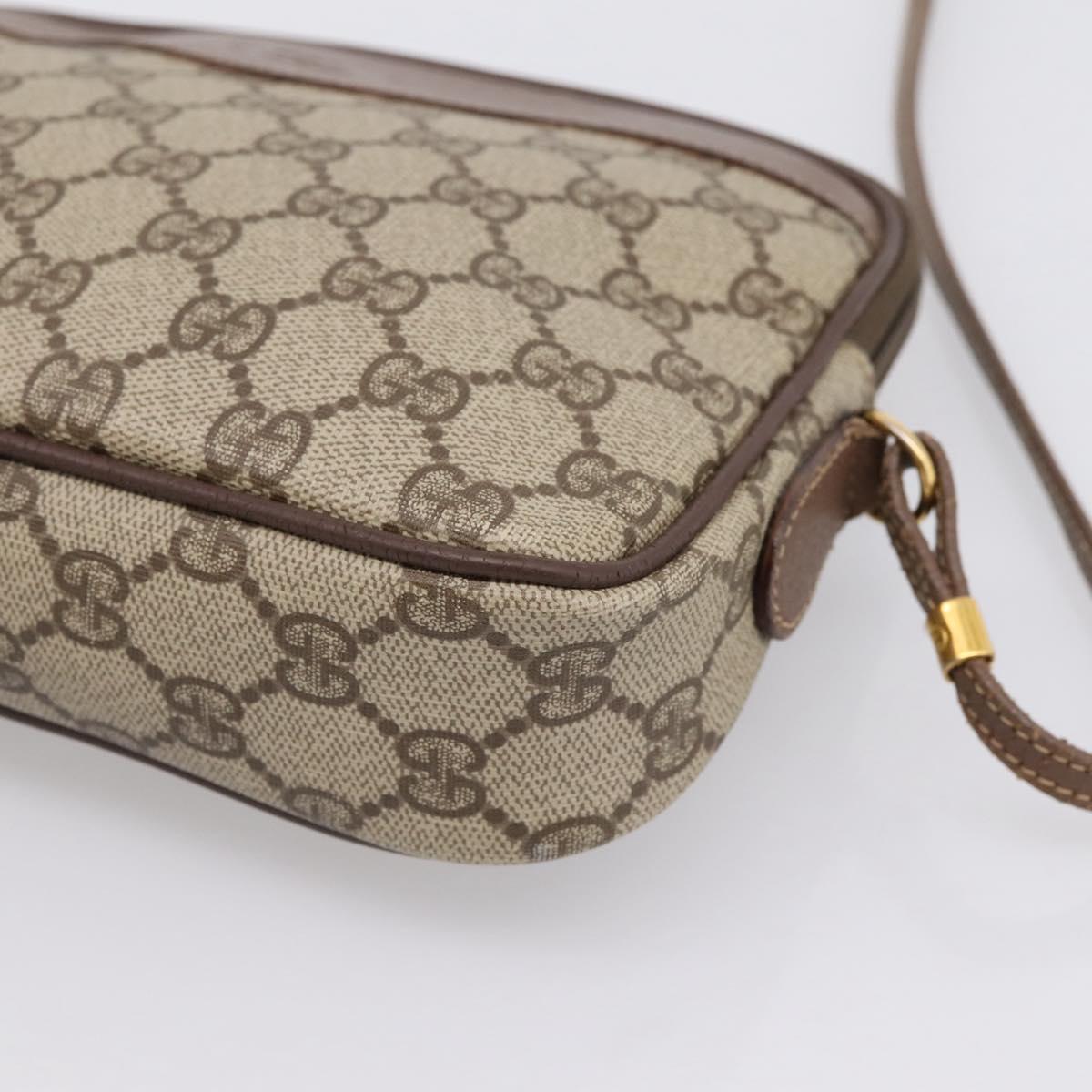 GUCCI GG Supreme Shoulder Bag PVC Beige Gold 007 115 6428 Auth ka5682