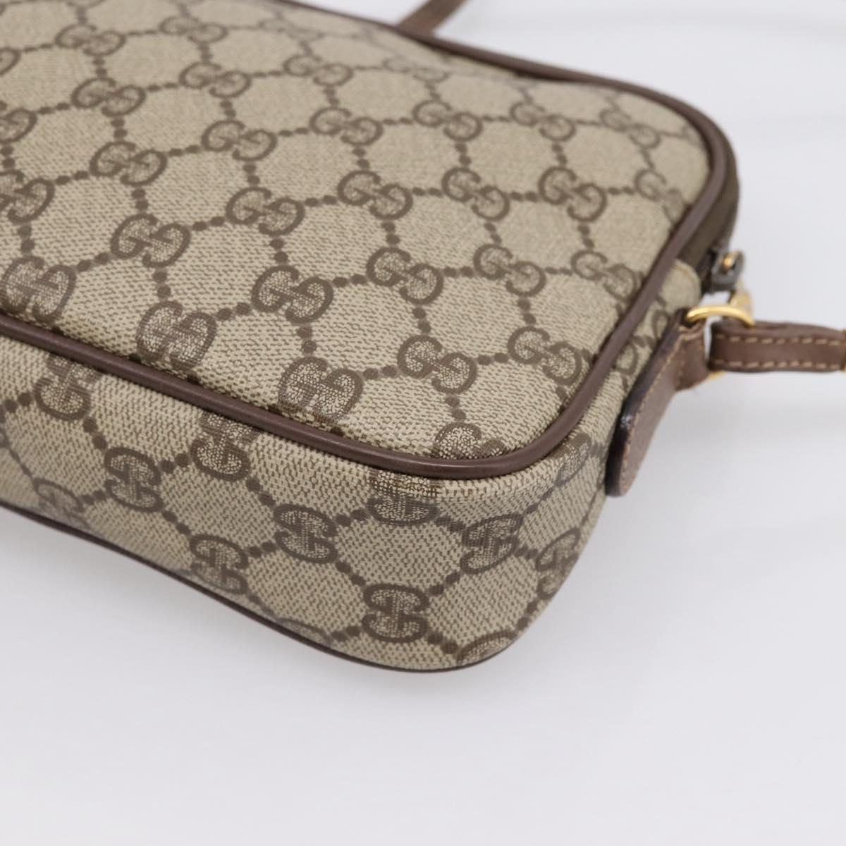 GUCCI GG Supreme Shoulder Bag PVC Beige Gold 007 115 6428 Auth ka5682