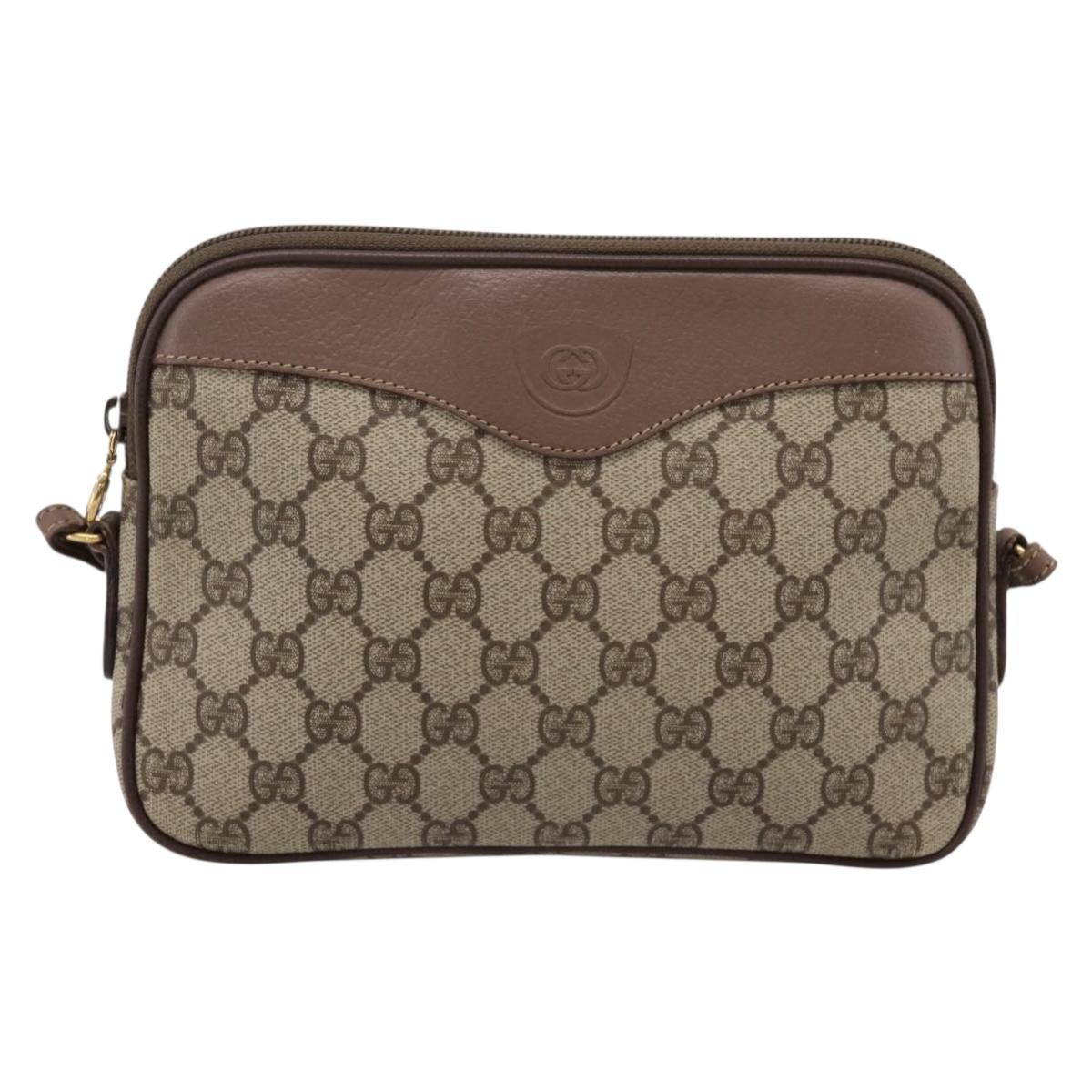 GUCCI GG Supreme Shoulder Bag PVC Beige Gold 007 115 6428 Auth ka5682