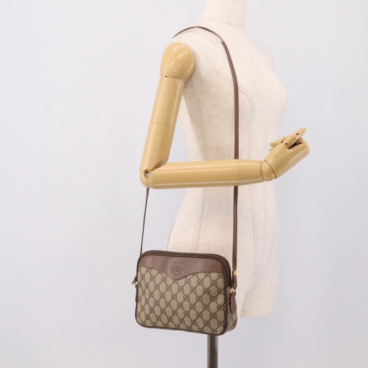 GUCCI GG Supreme Shoulder Bag PVC Beige Gold 007 115 6428 Auth ka5682