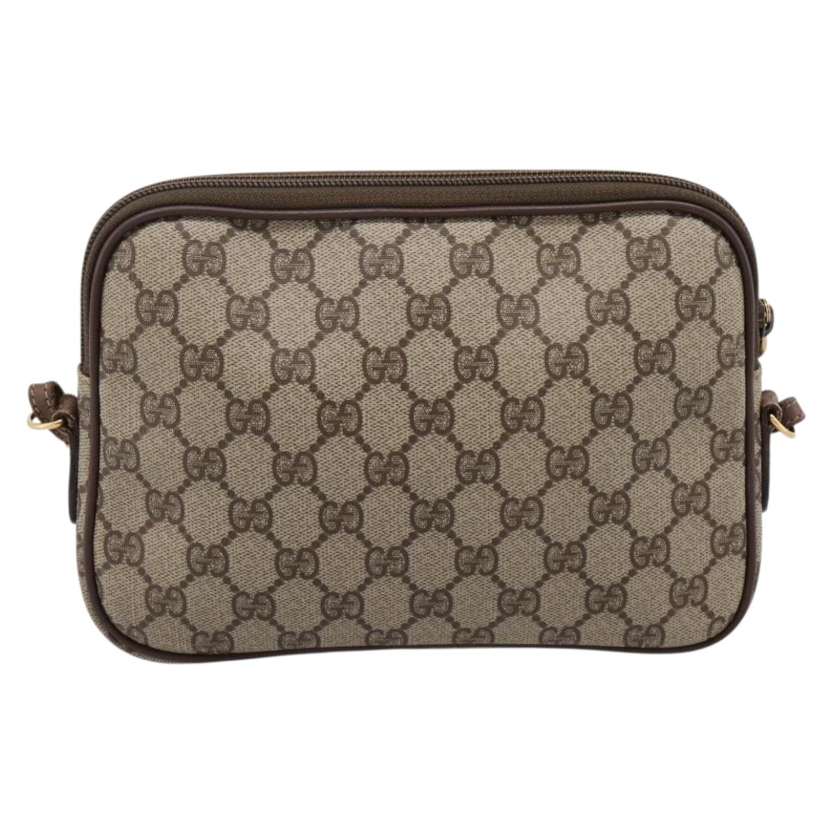 GUCCI GG Supreme Shoulder Bag PVC Beige Gold 007 115 6428 Auth ka5682