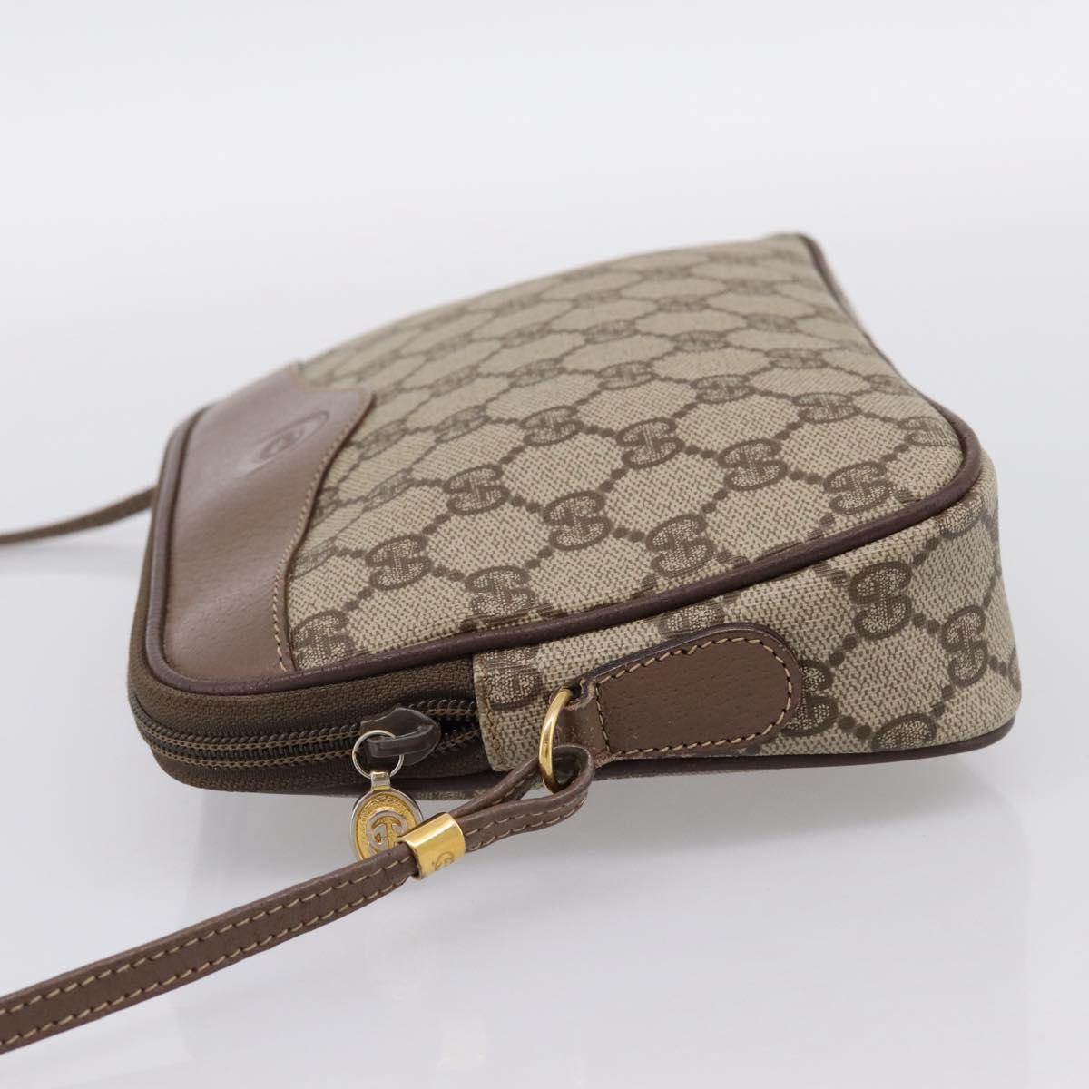 GUCCI GG Supreme Shoulder Bag PVC Beige Gold 007 115 6428 Auth ka5682